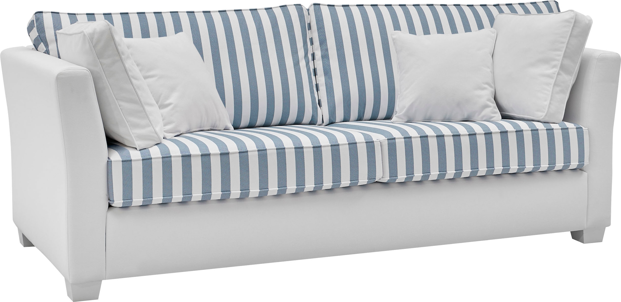 Home affaire 2,5-Sitzer »CALIFORNIA« maritimer Landhausstil, in 3 Breiten, mit Holzfüssen Weiss lackiert