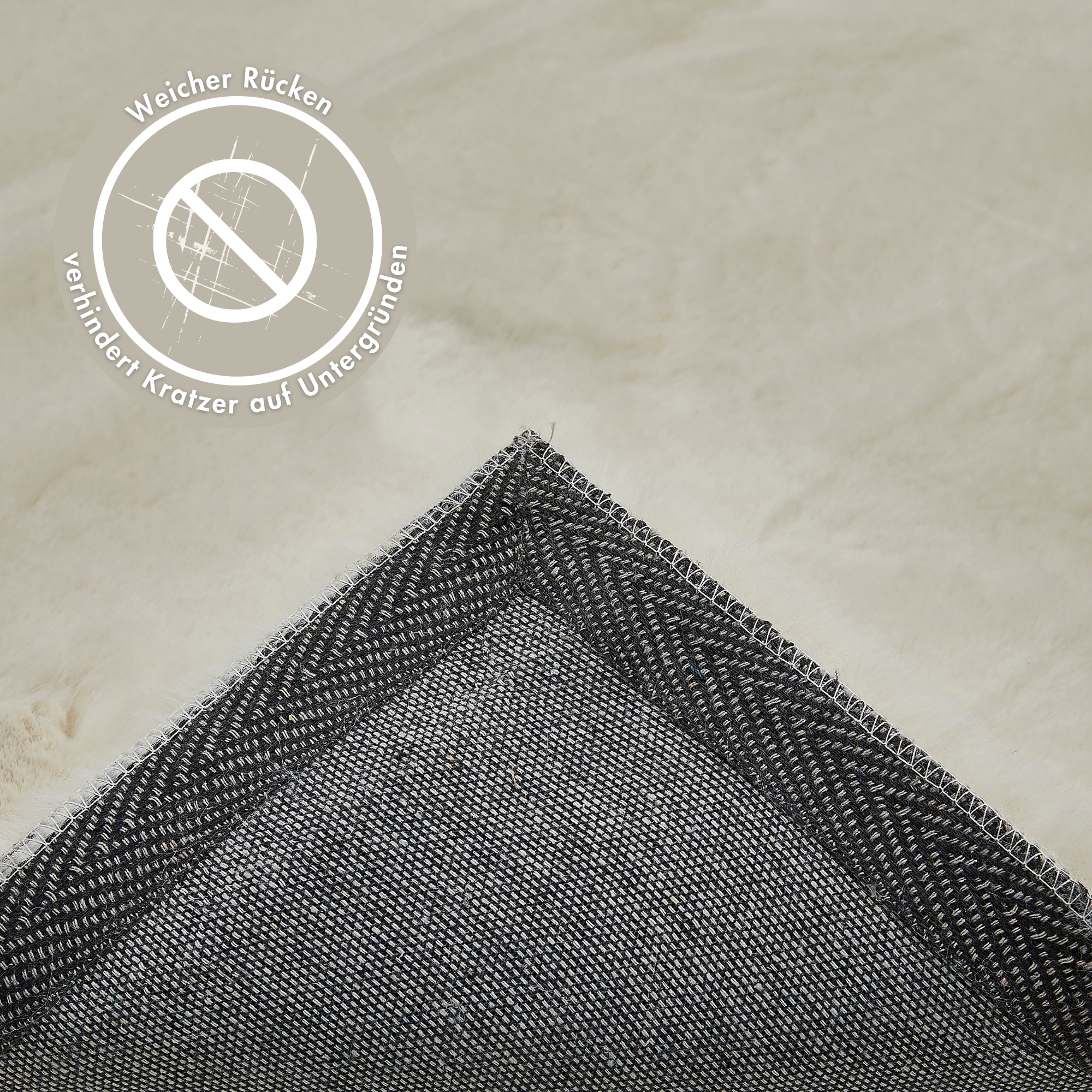 my home Tapis à poils longs »Lugano« Rectangulaire 30 mm Höhe Kunstfell, Uni Farben, sehr weich & kuschelig