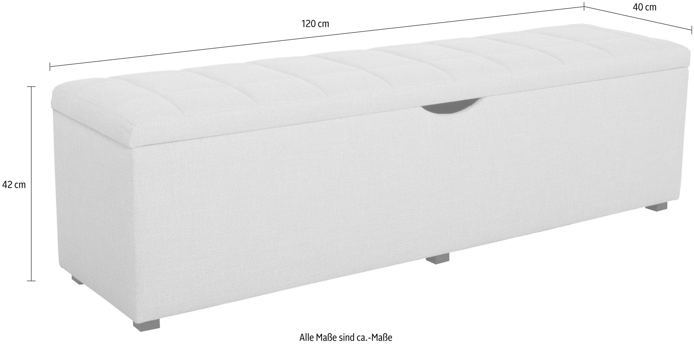 Home affaire Hockerbank »Checked« mit Stauraum, Breite 120 cm und 160 cm, als Bettbank geeignet