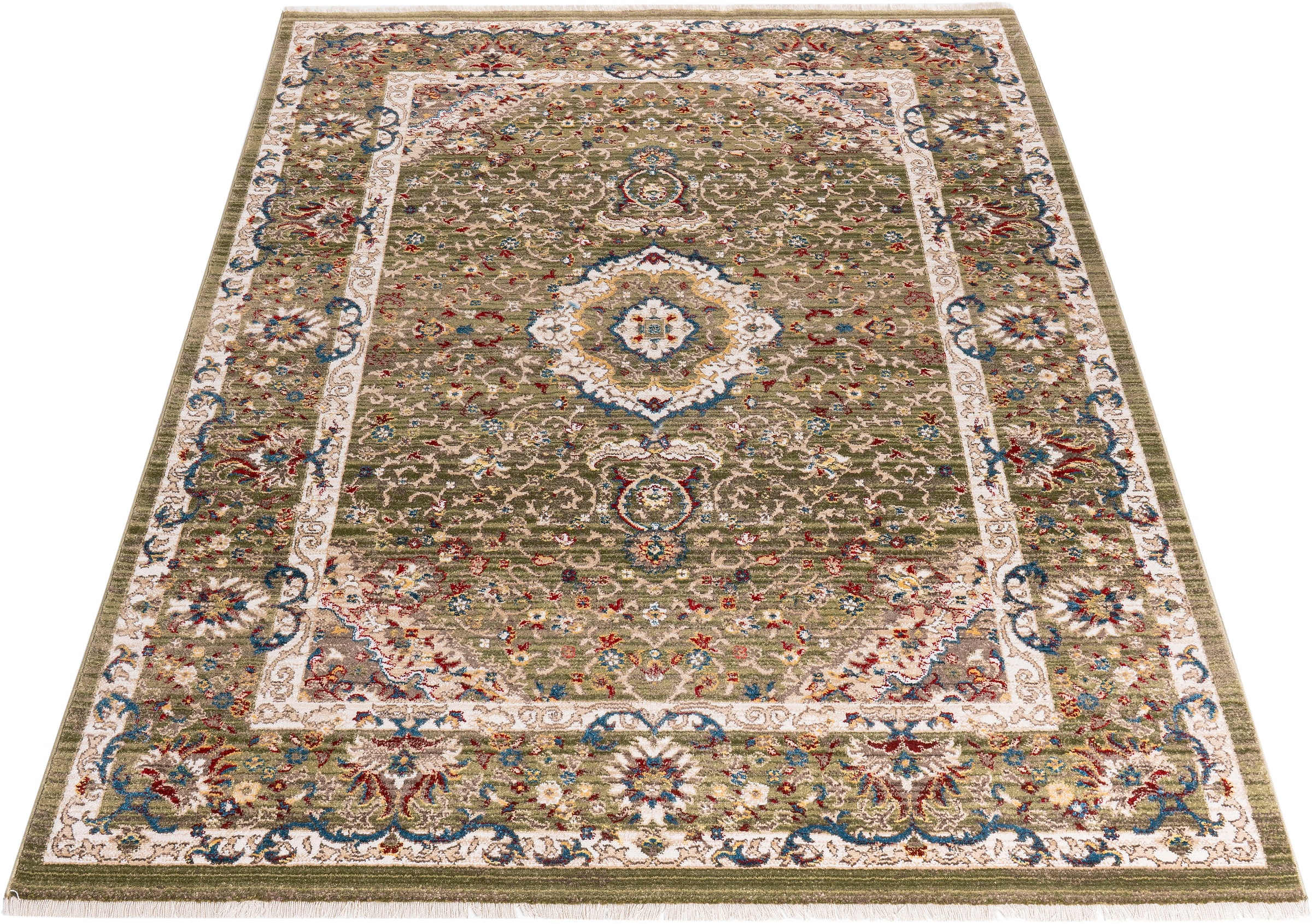 GOODproduct Tapis »Molvio, mit & ohne Fransen« Rectangulaire 18 mm Höhe Orient-Optik, Vintage Design, weich, Wohnzimmer, Schlafzimmer