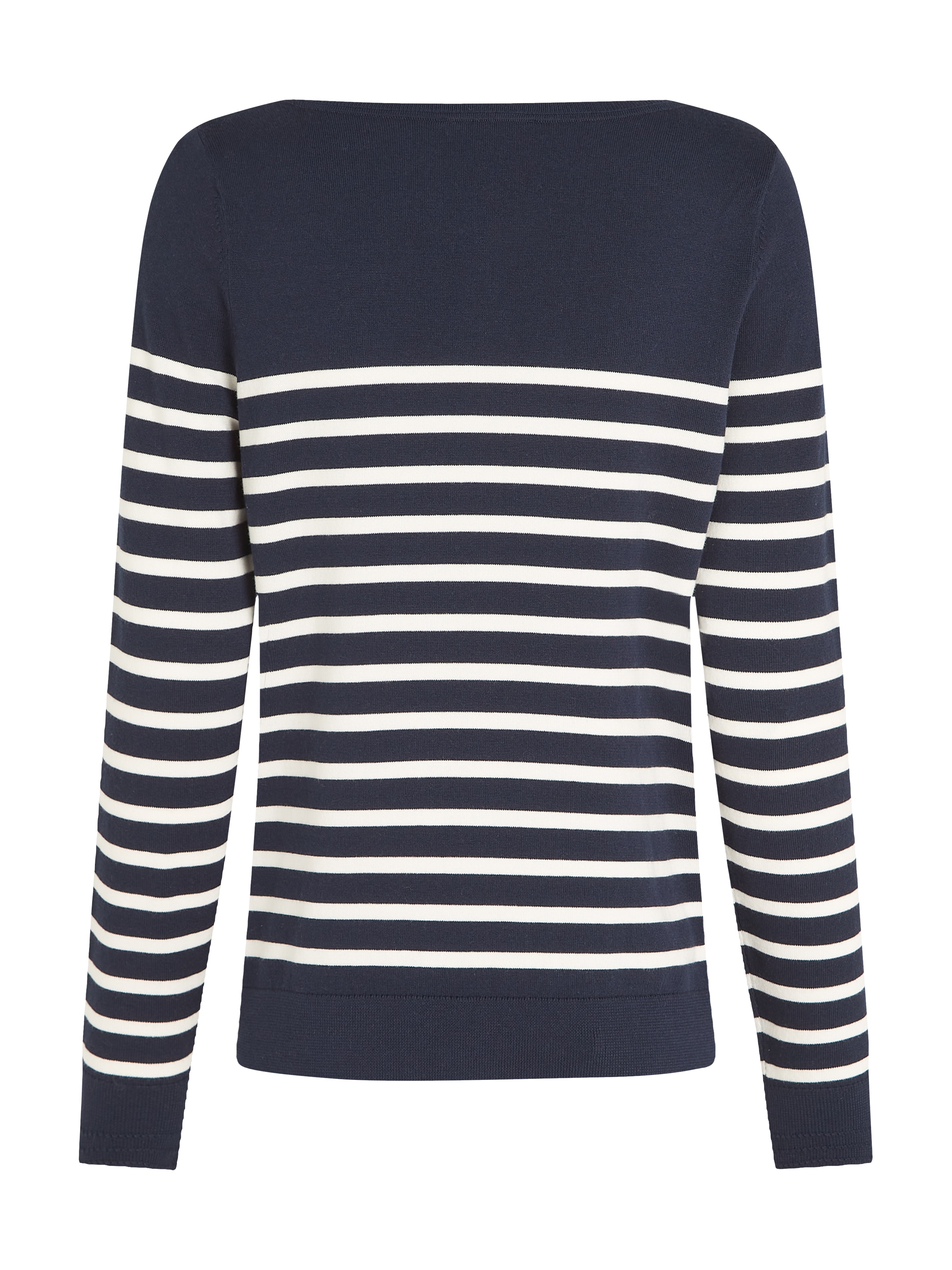 Tommy Hilfiger Pull en tricot »CO JERSEY STITCH BOAT-NK SWEATER« mit Tommy Hilfiger Logo-Flag am Ärmel