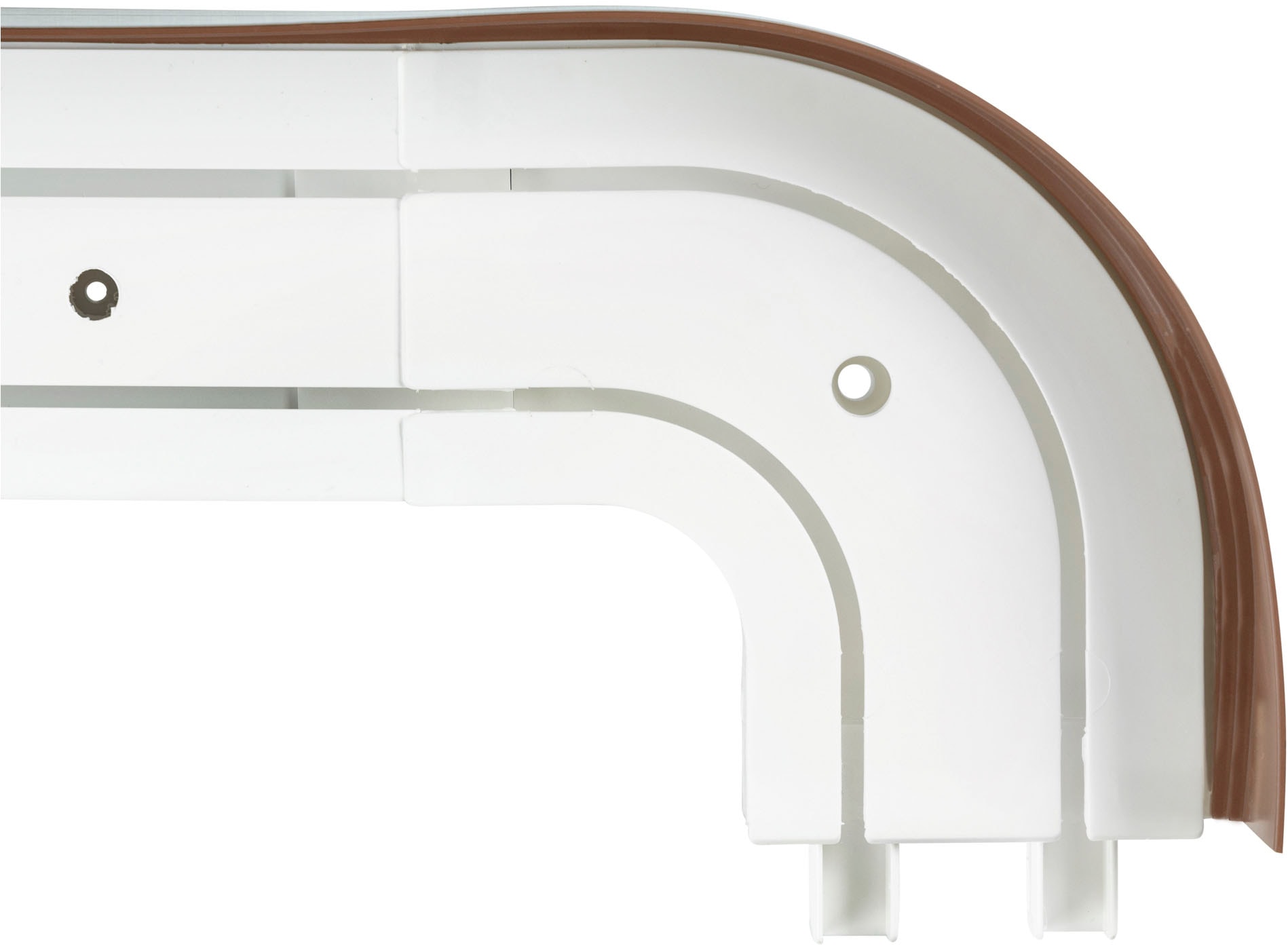 SN DECO GROUP Gardinenschiene »SH2« 2 läufig-läufig Fixmass Set 2-läufig,inkl. Rundbögen, Blende 5 cm, vorgebohrt, Innenlauf