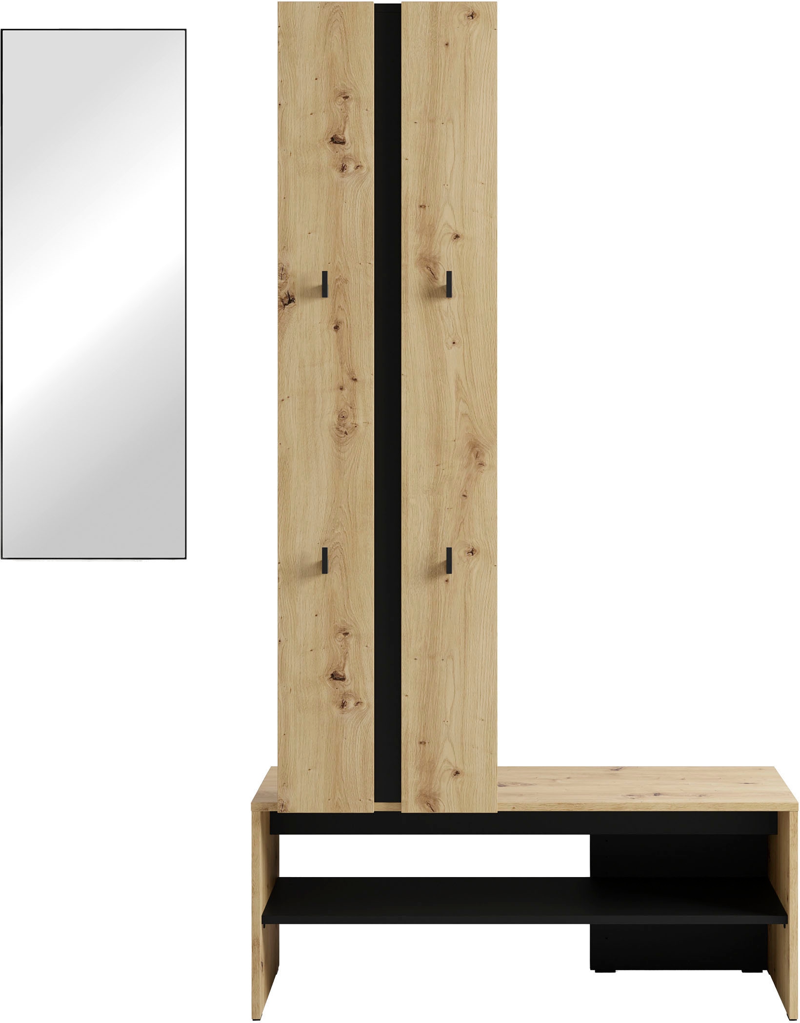 byLIVING Vestiaire compact »Dielen - Set Nante« 2 cuis tlg. maximale Ordnung auf wenig Fläche mit Spiegel, Kleiderstange und Haken