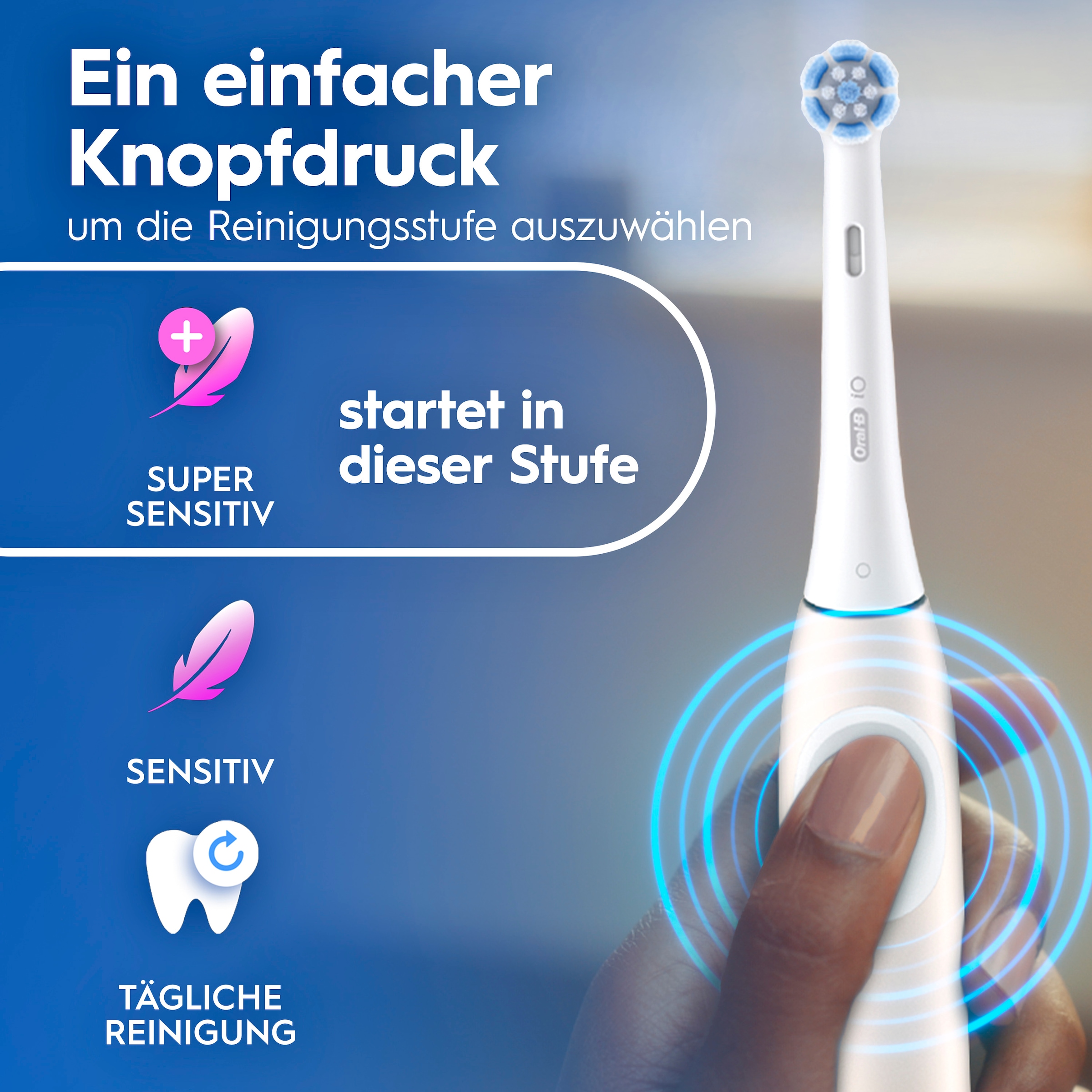 Oral-B Brosse à dents électrique »iO Series 2« 1 cuis Aufsteckbürsten pour un nettoyage en douceur, étui de voyage, support pour brosses amovibles