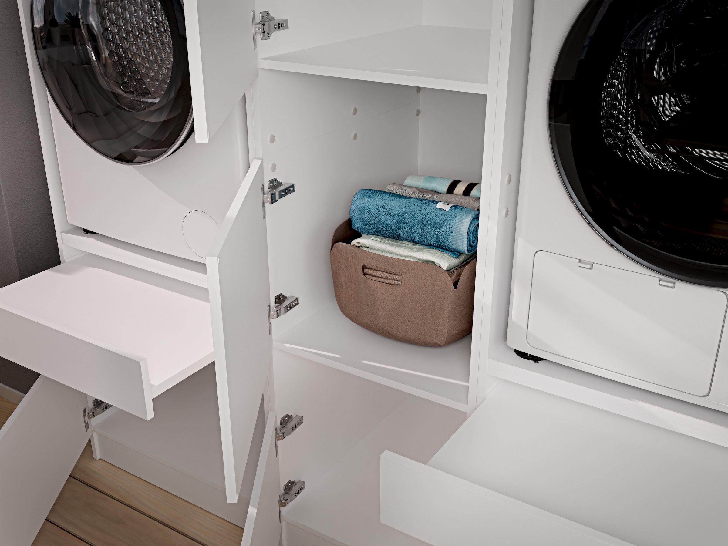 BASIC by Balculina Mehrzweckschrank-Set »Washhome B/T/H 118x68x200 cm« 2 Stk. tlg.