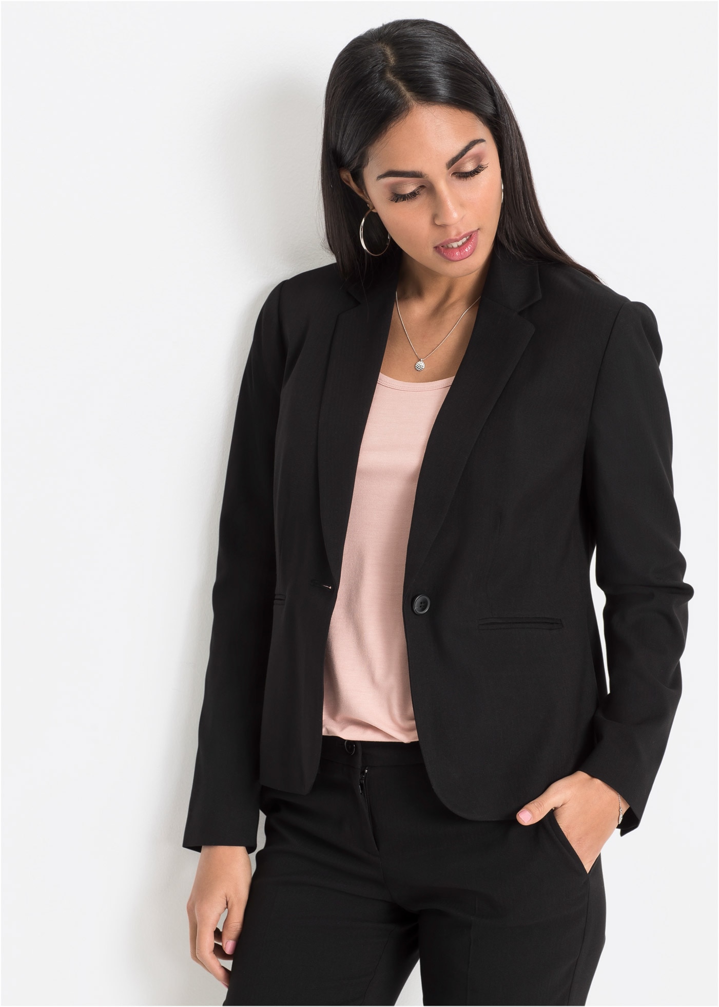 bonprix Veste blazer »Blazer« pour une apparence élégante, coupe étroite, entièrement doublé