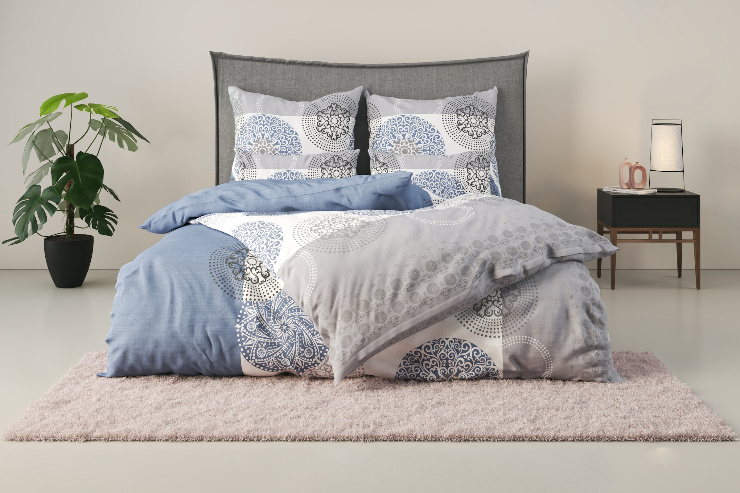 my home Bettwäsche »Tesso in Gr. 135x200, 155x220 oder 200x200 cm« 2 tlg. Bettwäsche mit Ornamenten und in verschiedenen Qualitäten