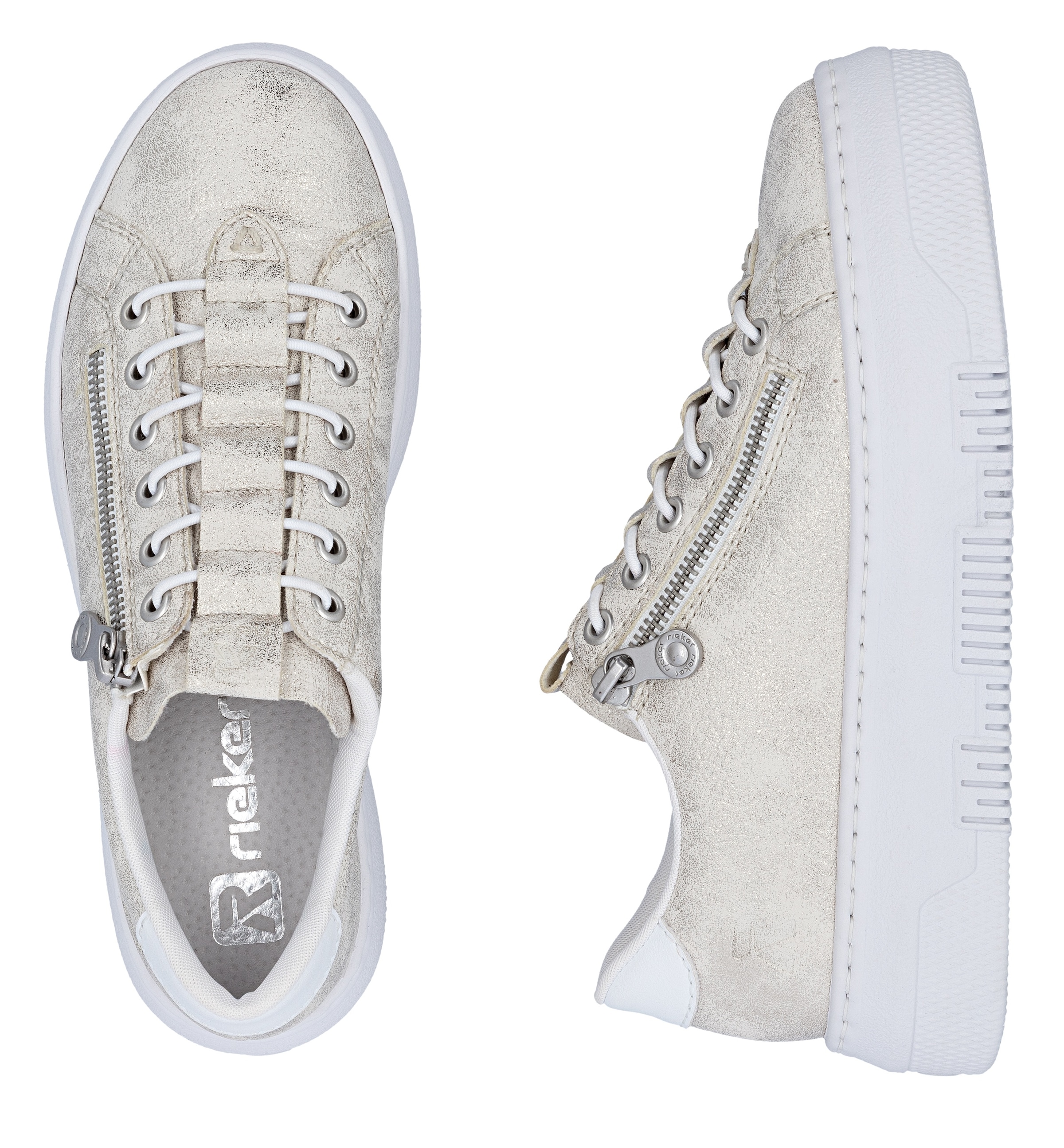 Rieker Baskets à plateforme  Sneaker, Slip-On Sneaker, Slipper mit Schaftrandpolster