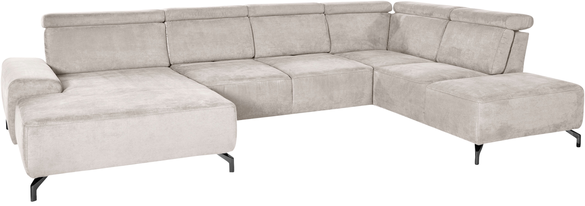 sit&more Wohnlandschaft »Gizeh U-Form« 12 cm Fusshöhe, inklusive Sitztiefenverstellung und Kopfteilverstellung