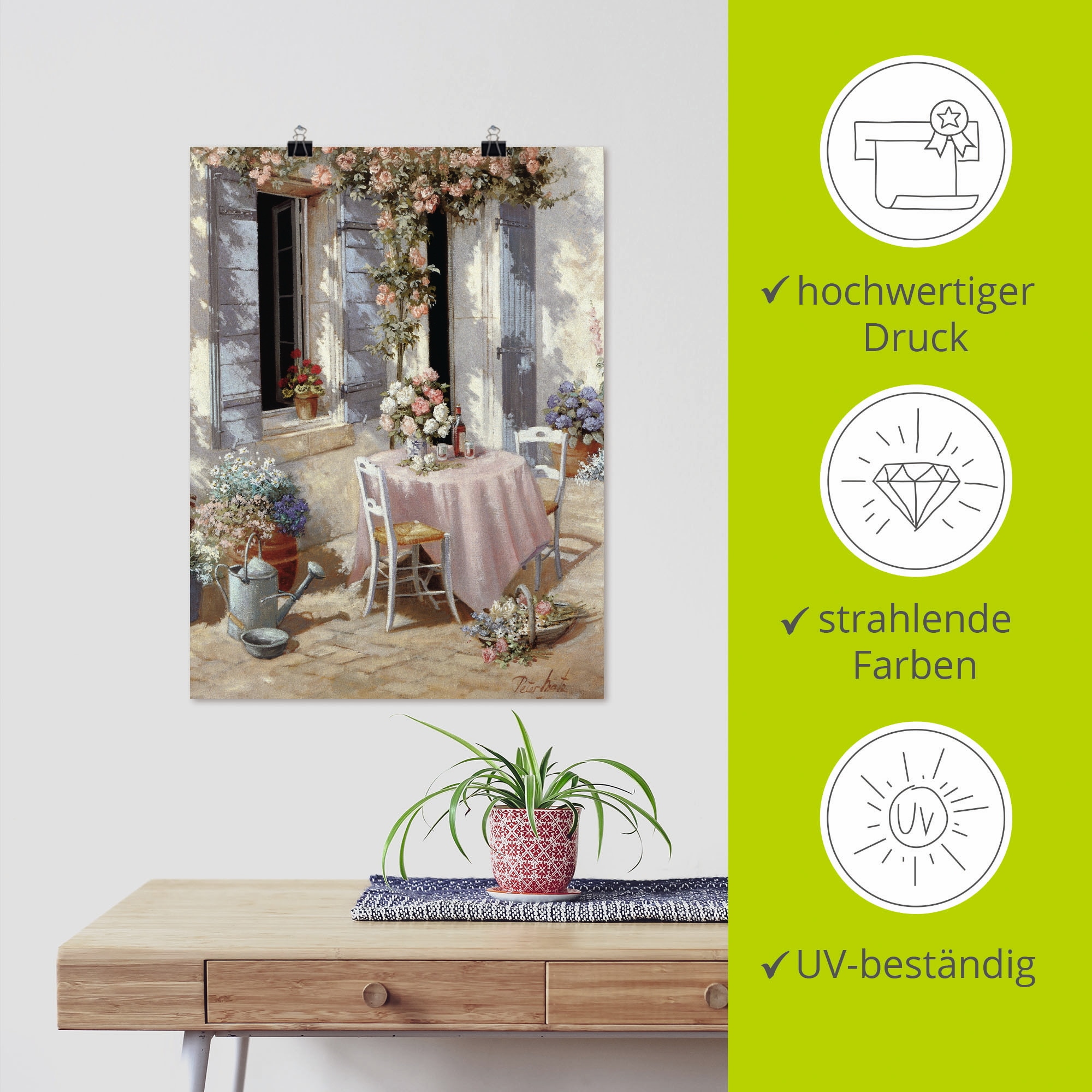 Artland Wandbild »Einladung« Garten 1 Stk. tlg. als Leinwandbild, Poster in verschied. Grössen
