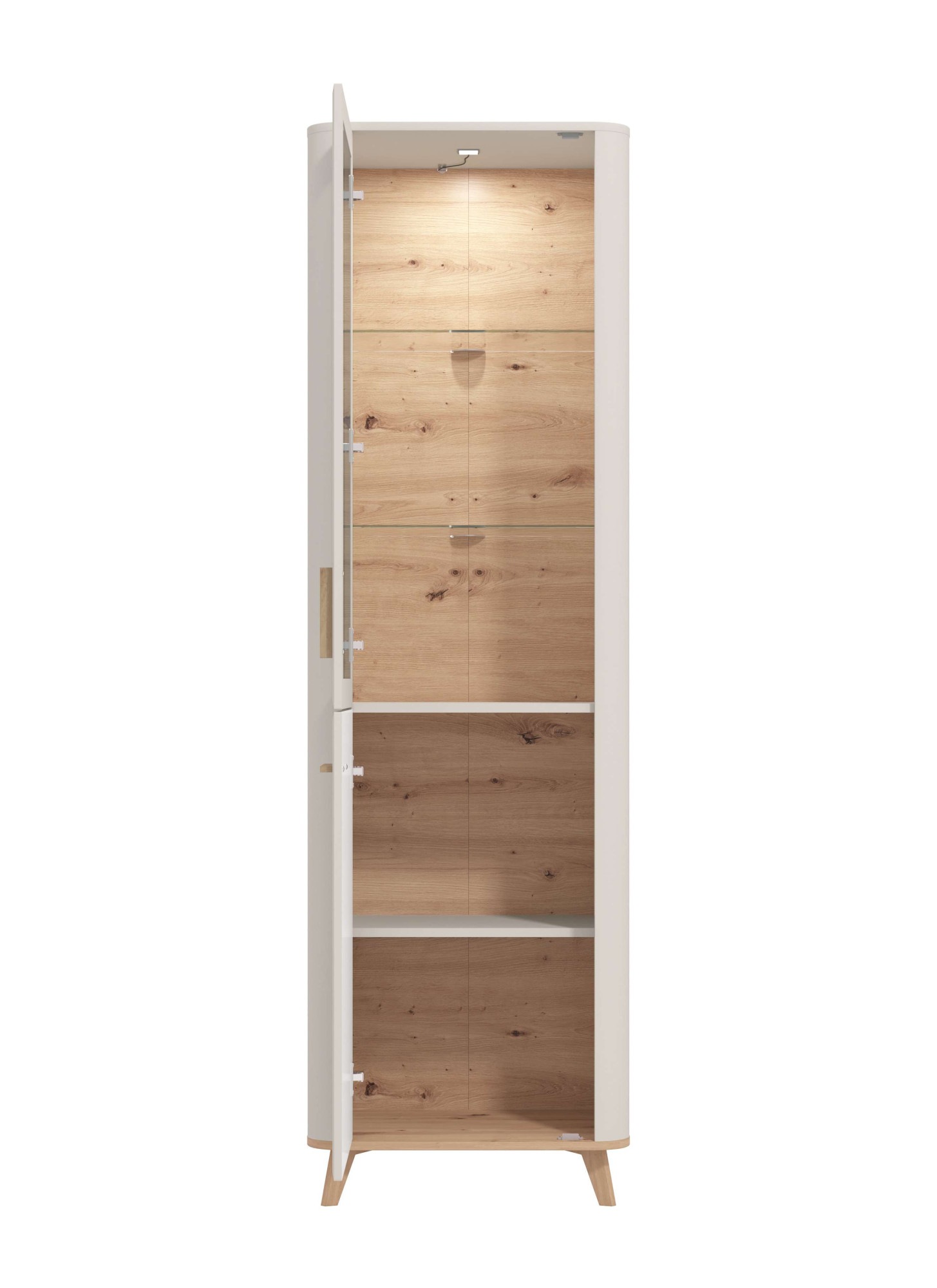 Home affaire Vitrine »Darwen Vitrinenschrank, Glasschrank, Standvitrine, Highboard/Sideboard« 2 Türen, 4 Einlegeböden, 5 Fächer, Gesamtmasse (B/T/H): 58/40/193 cm