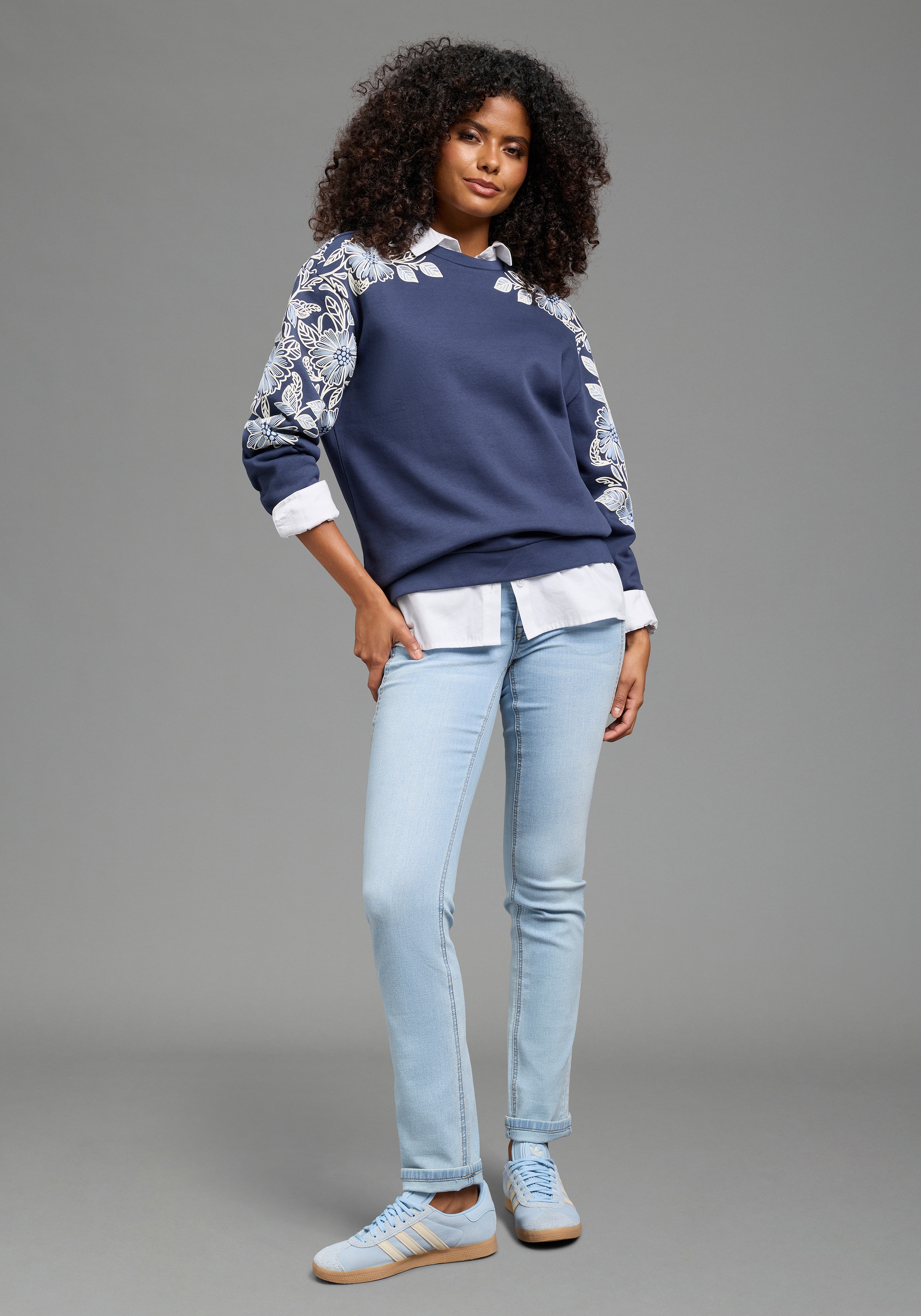 Laura Scott Sweat-shirt , avec impression florale en relief,
