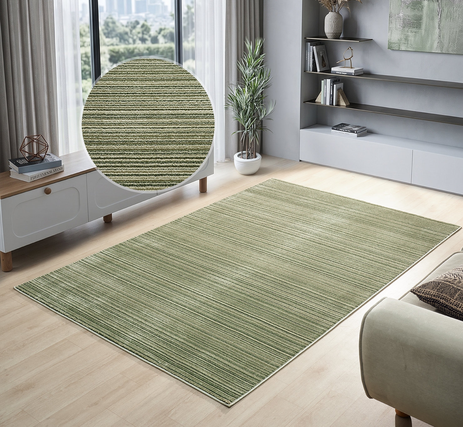 GOODproduct Tapis »Noolan, Hoch-Tief-Struktur« Rectangulaire 9 mm Höhe rayé, bandes, doux, salon, chambre, salle à manger