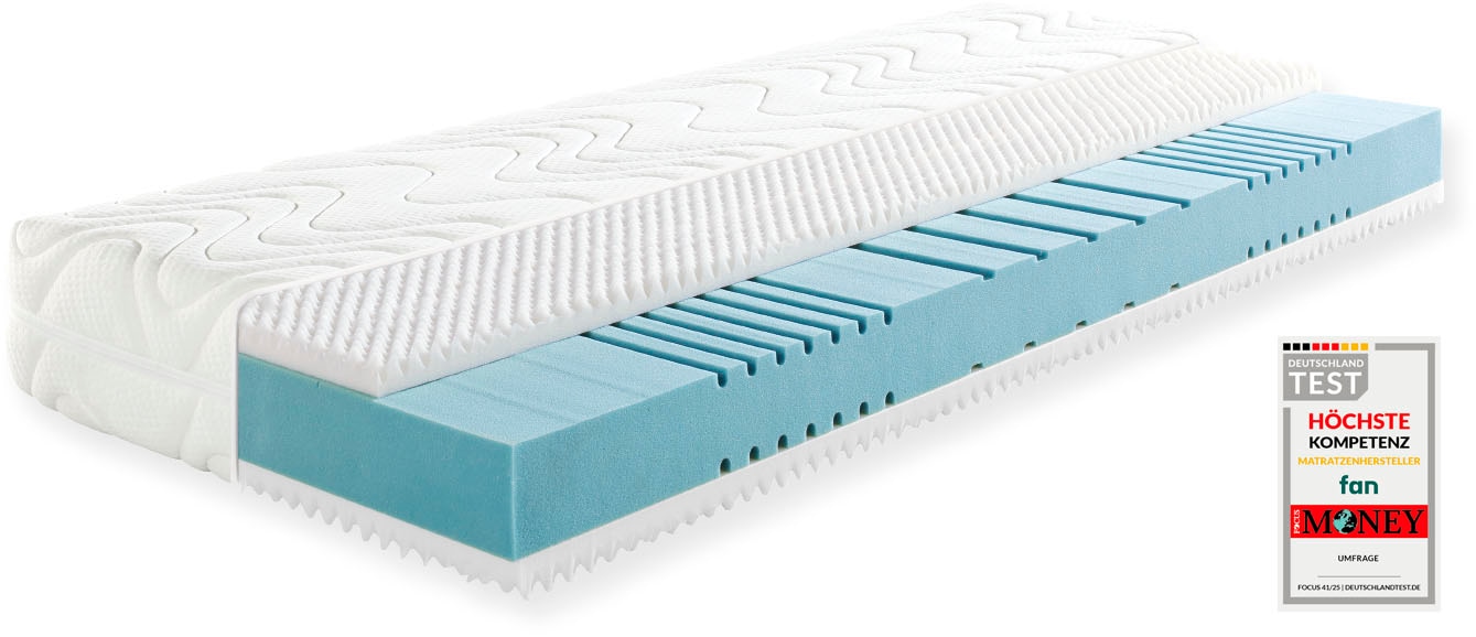 fan Kaltschaummatratze »fan 7-Zonen-Kaltschaummatratze mit Noppenschaumauflage« 23 cm hoch 1-tlg., 1 Stk. tlg. Matratze 90x200, 140x200 & weitere Grössen, mit Schulterentlastungzone