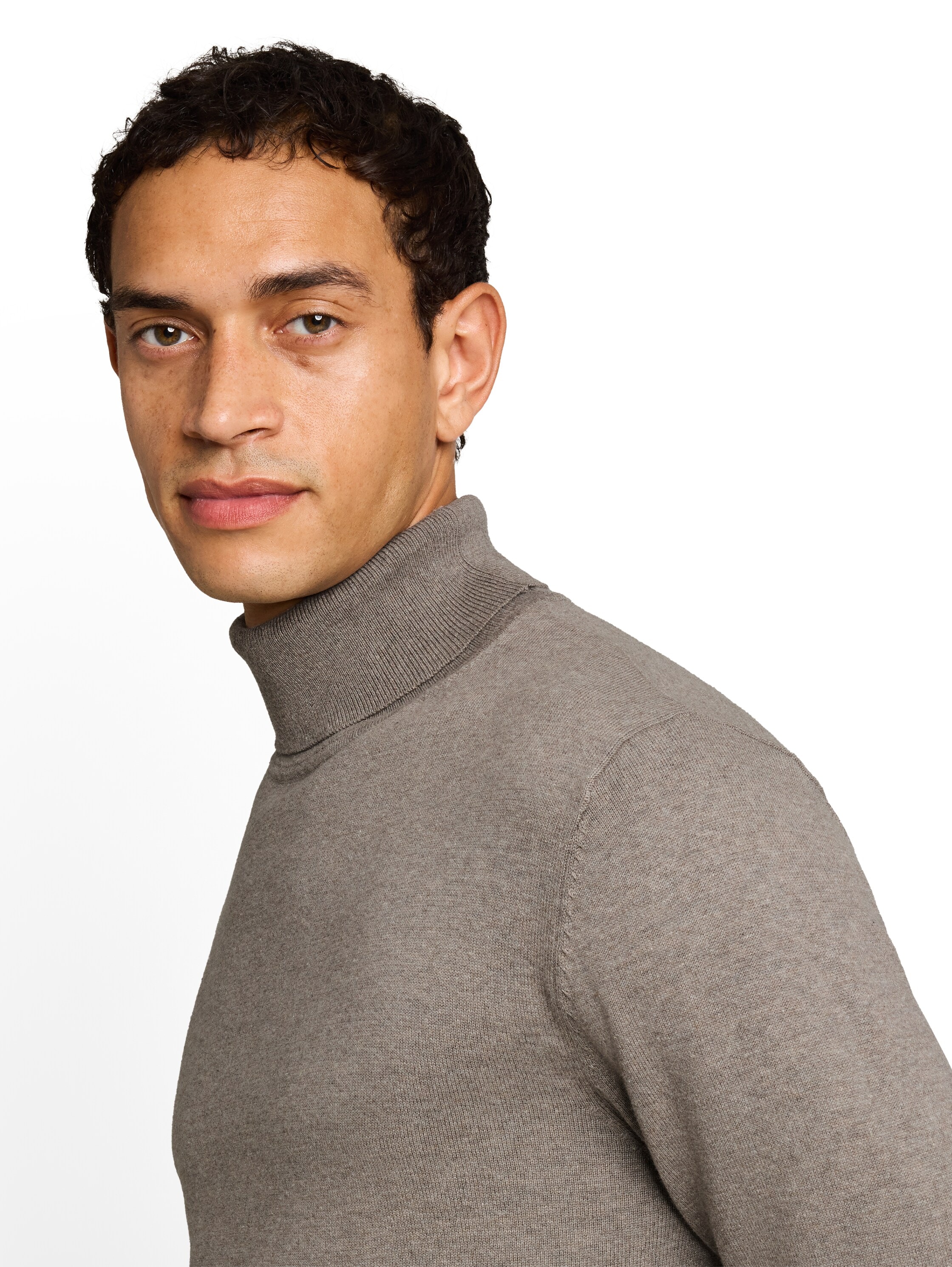 TOM TAILOR Pull à col roulé design tricoté