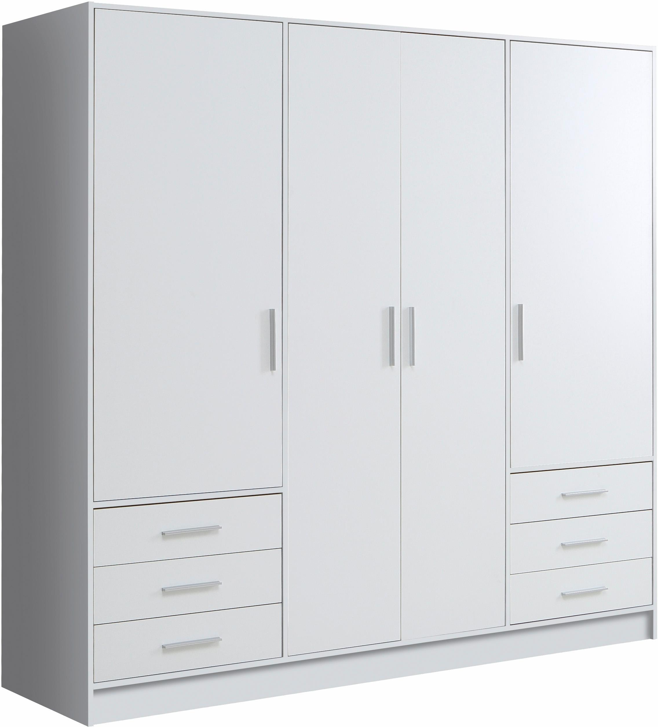 FORTE Armoires à vêtements »Jupiter, Made in Europe, mit  6 Schubladen, Stauraum« Dimensions L/H/P env. 207/200 cm/60,  espace de rangement, 2 largeurs, 4 couleurs, tiroirs, étagères réglables