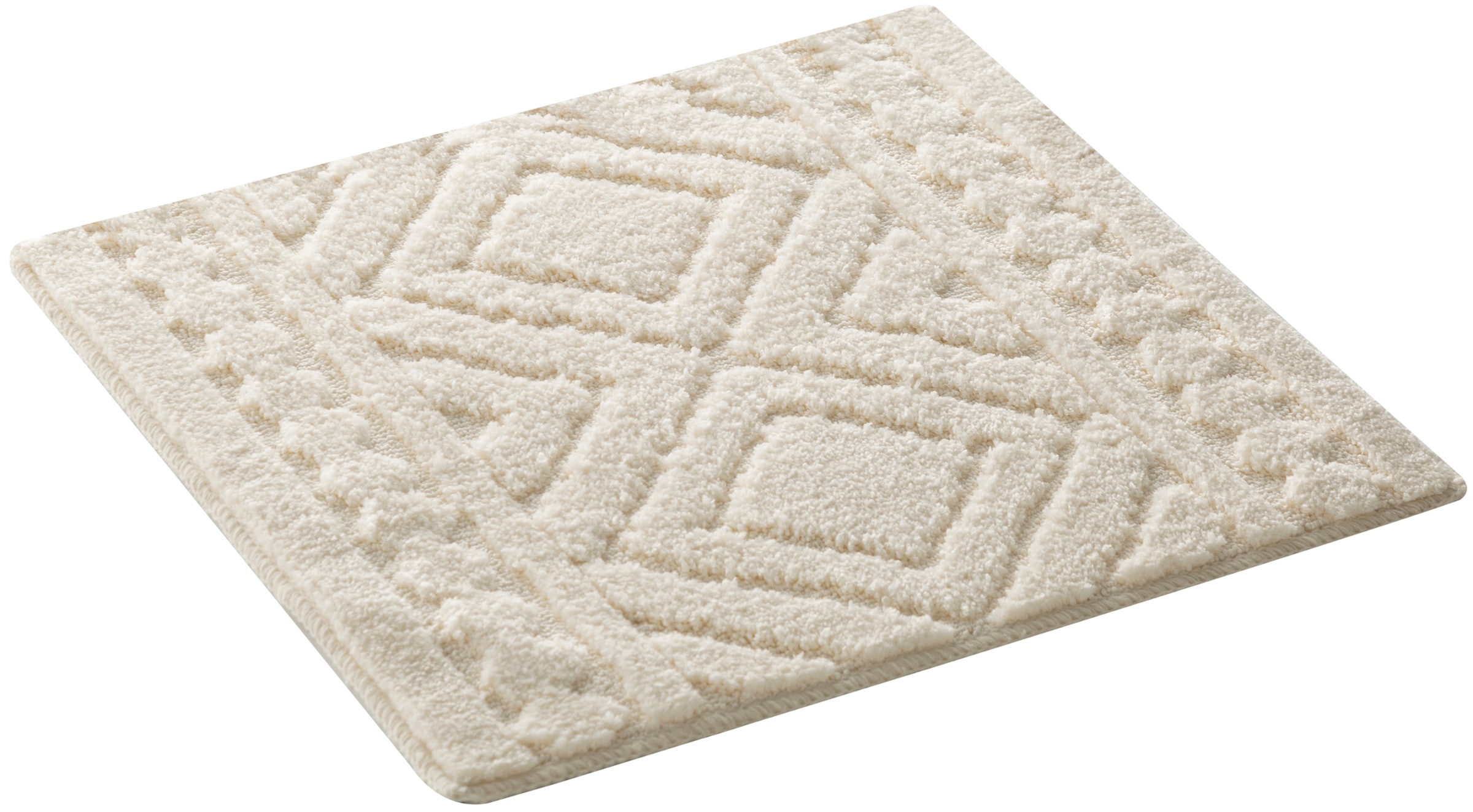 my home Tapis de bain »Louvres, Badvorleger, Badezimmer Teppich, Duschvorleger« Höhe 10 mm Badteppich, Uni Farben, Hoch-Tief Effekt, Boho-Style