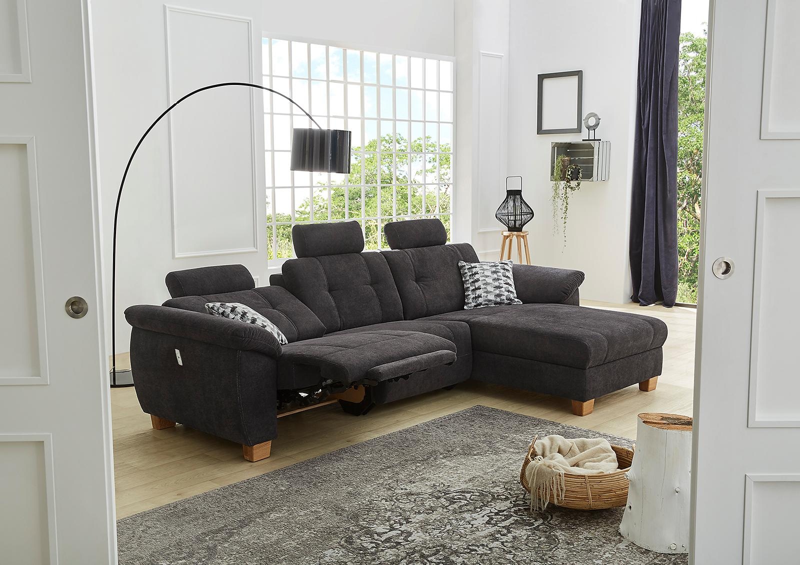 Jockenhöfer Gruppe Ecksofa »Savona L-Form, B: 299  cm« mit elektr. Relaxfunktion, USB, 2 Zierkissen & 3 Kopfstützen