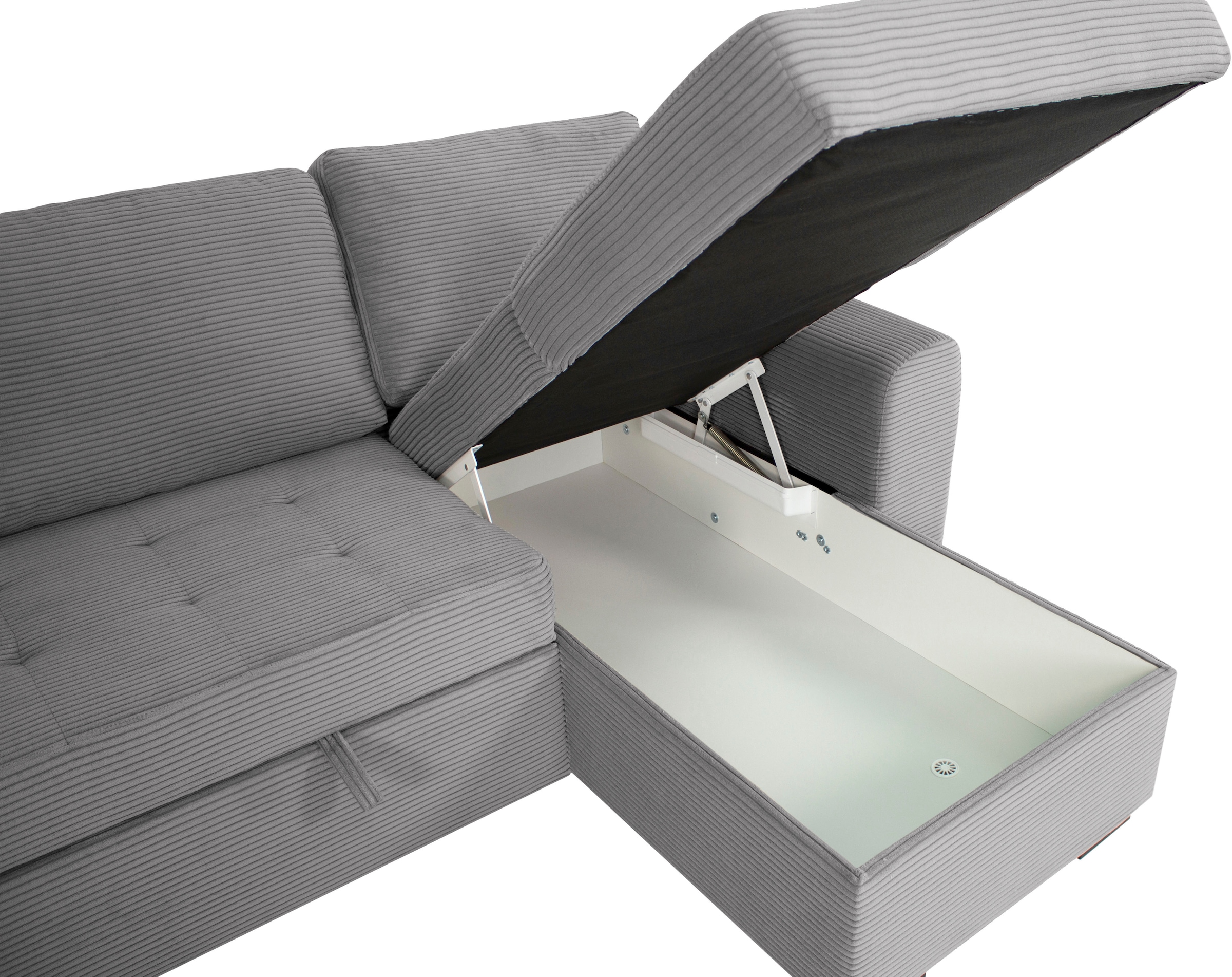 Trends by HG Canapé d'angle »Poll L-Form, B: 245 cm« mit Bettfunktion & Bettkasten
