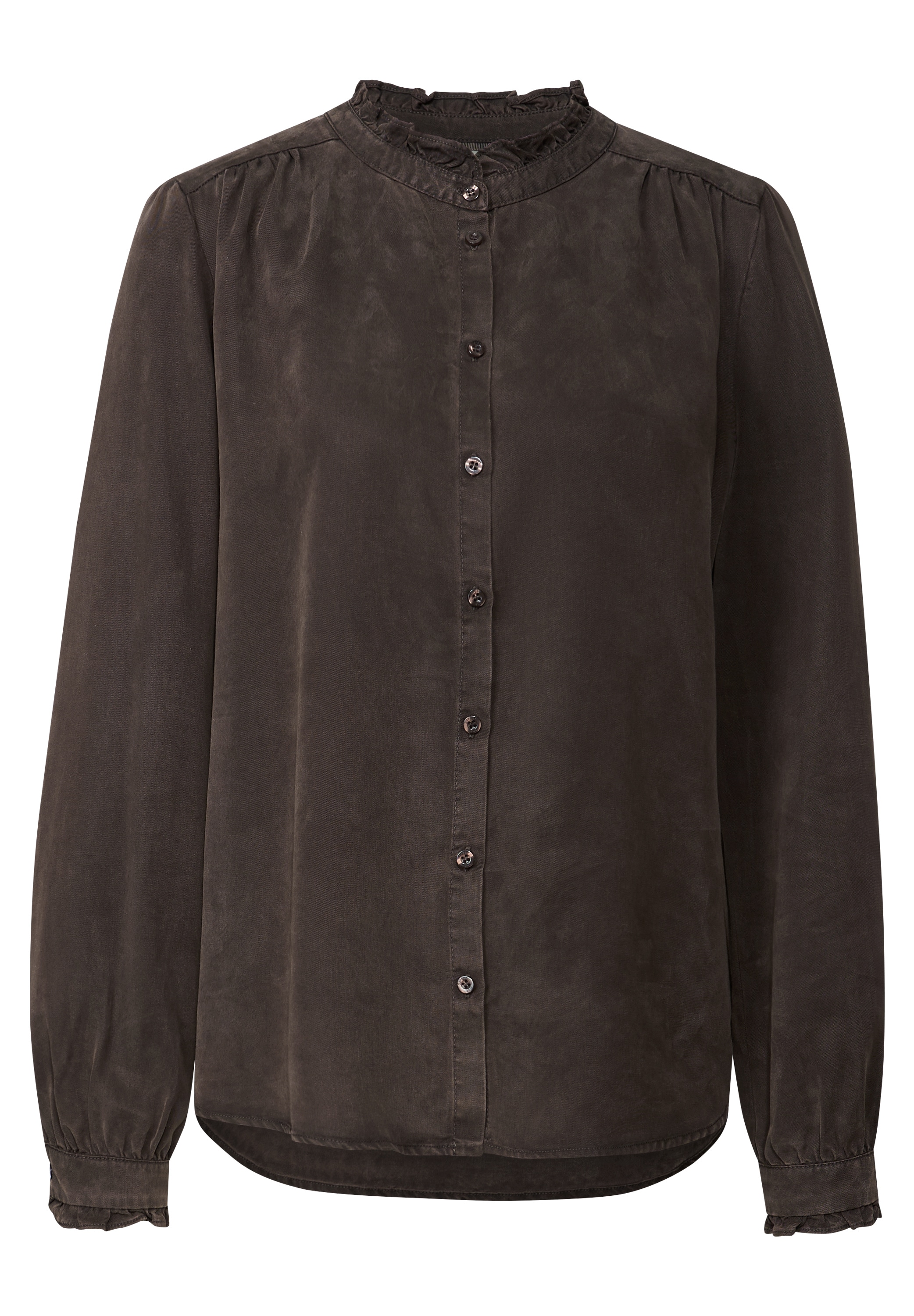 STREET ONE Blouse à manches longues , mit Rüschendetails, Washed Look
