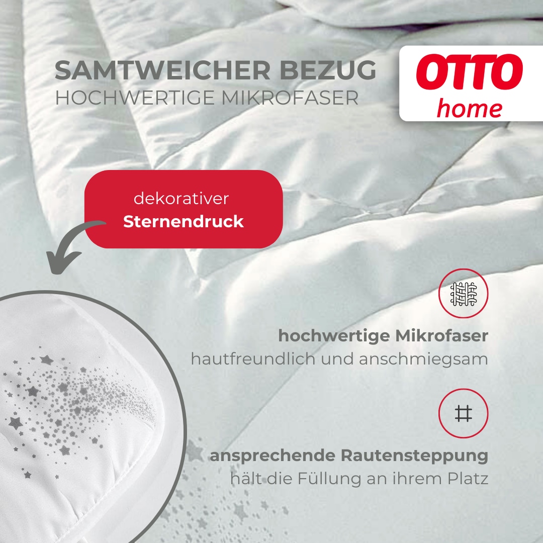 GOODproduct Couette microfibre + oreiller »Baca, 2-tlg. Bettdecke 135x200 oder155x220 cm mit Kissen 80x80 cm« Set Bettdecke & Kissen Made in Germany, Sommer, Winter