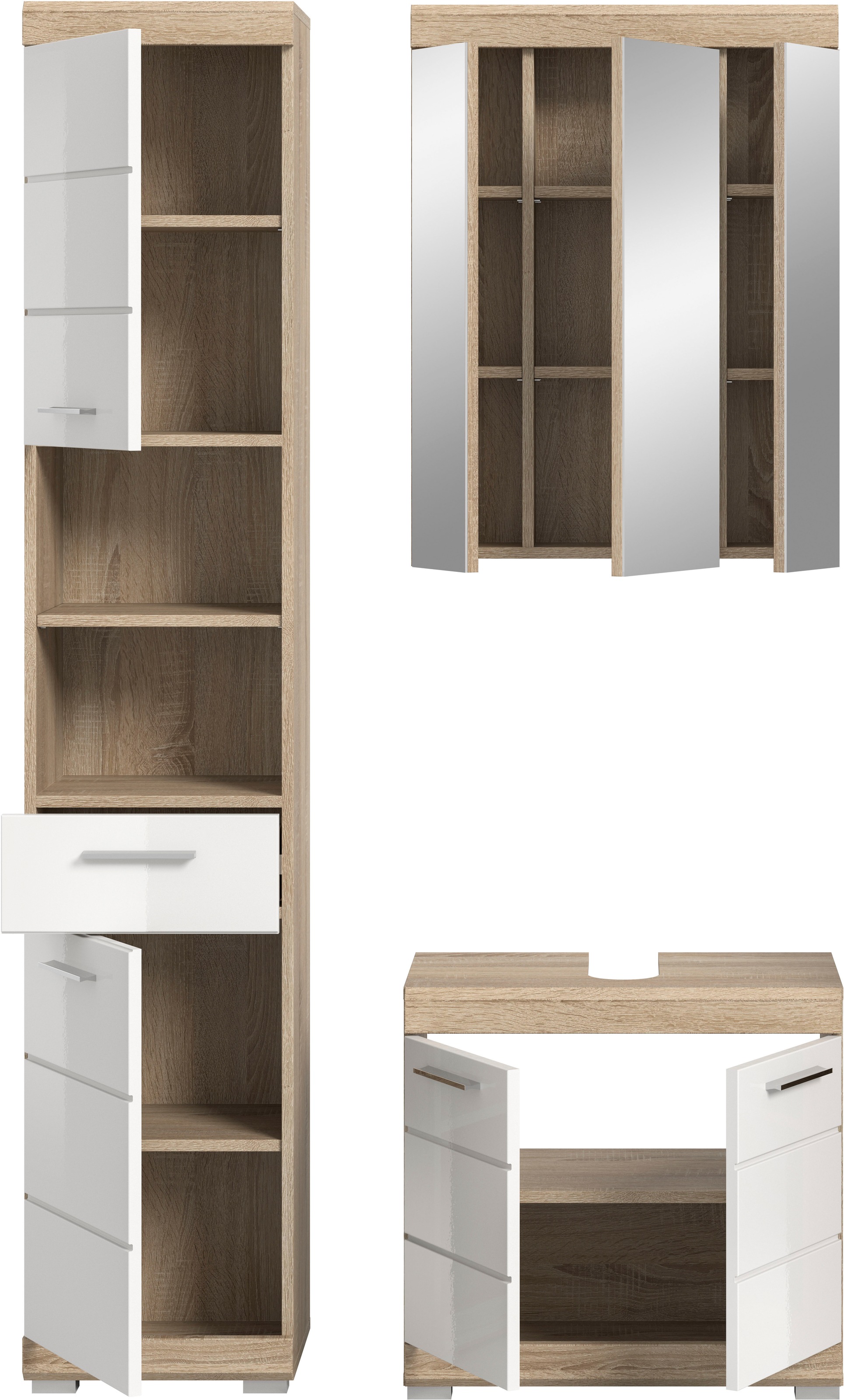 welltime Ensemble de meubles de salle de bain »SIENA, 3 teilig, bestehend aus:« Ensemble, BEST-SELLER !, 3 cuis tlg.