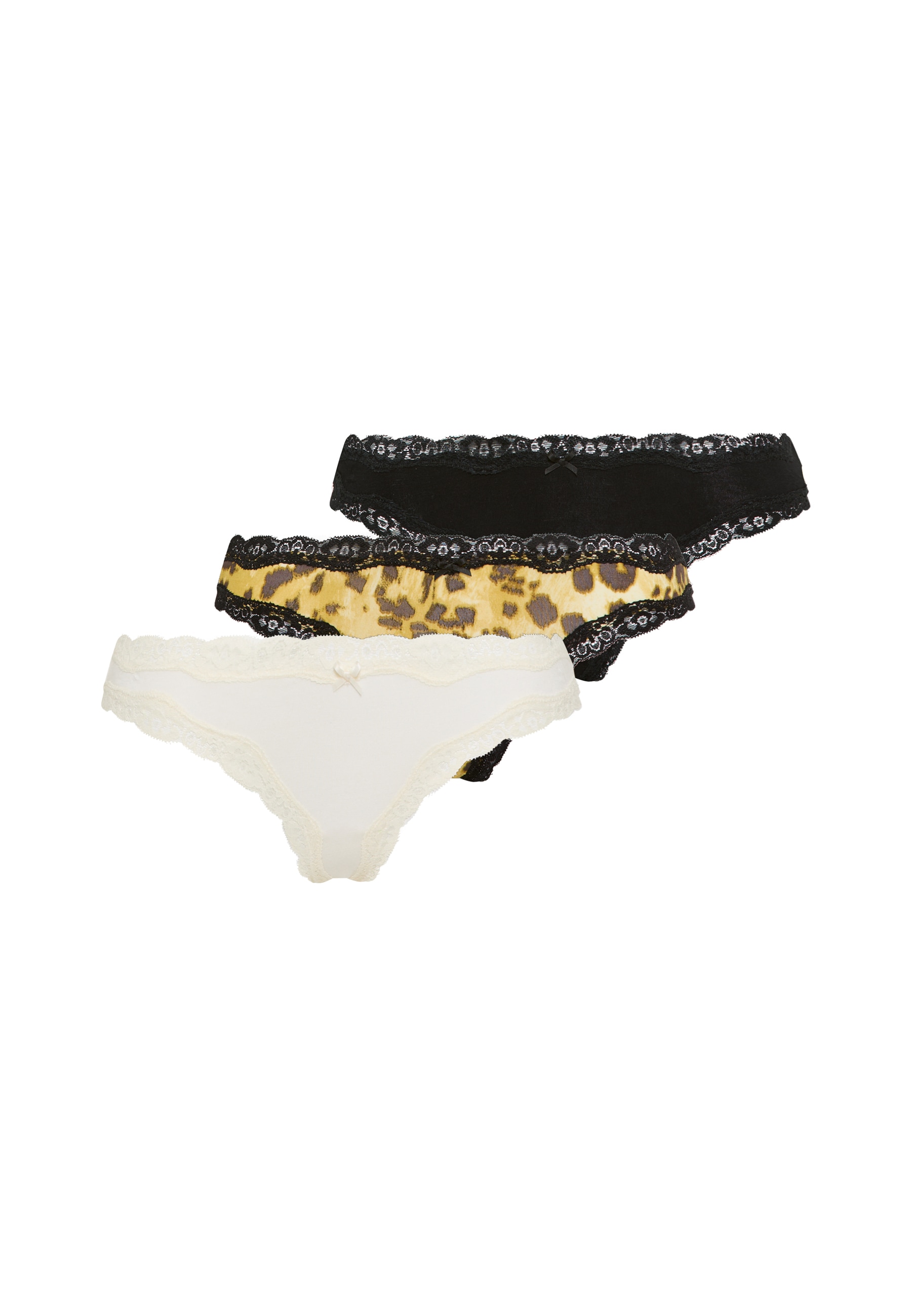 LSCN by LASCANA String 3er Pack,  mit hochwertiger Spitze abgesetzt