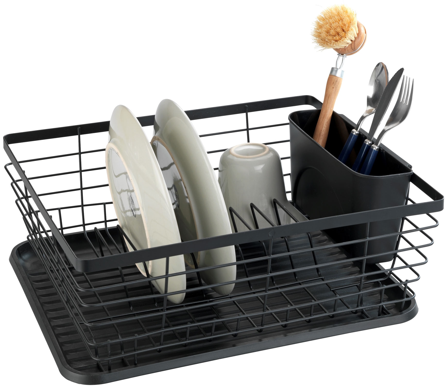 WENKO Trockenständer »Modell Drip« Abtropfgestell für Geschirr, mit Abtropfschale und Besteckkorb