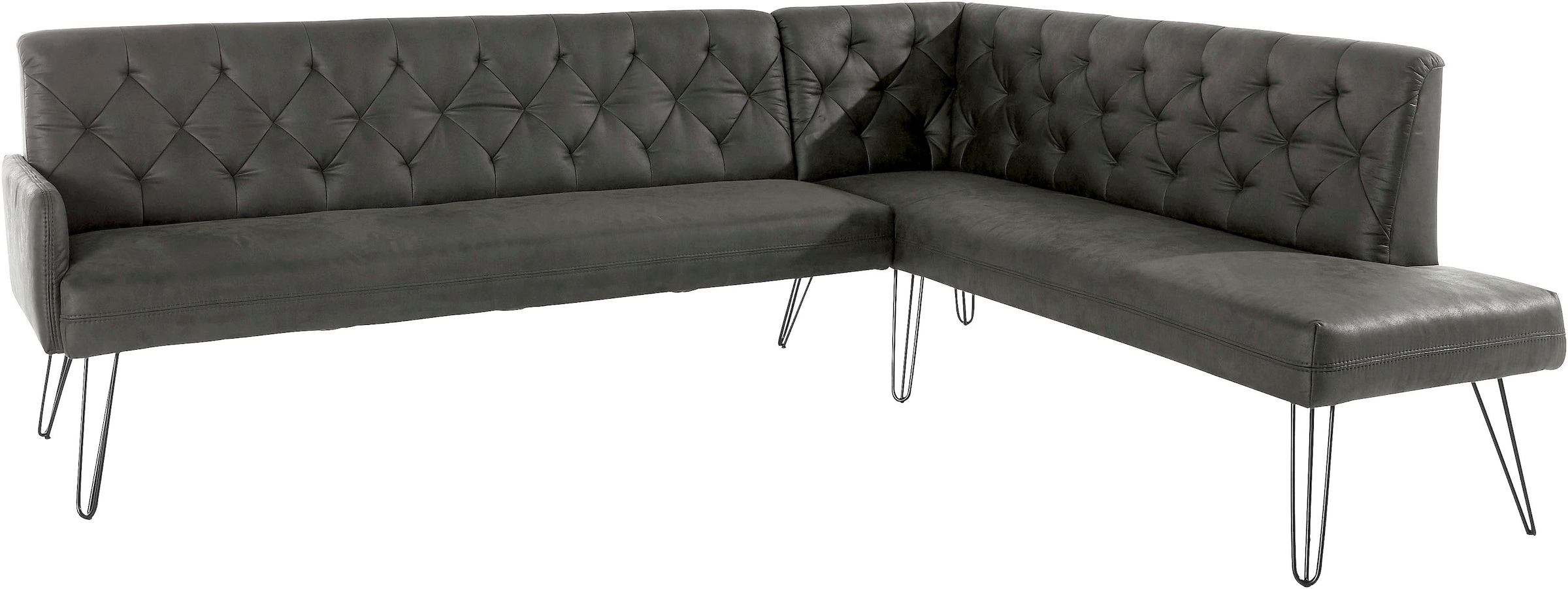 exxpo - sofa fashion Banc d'angle »Doppio, Chesterfield Optik, komfortabel und bequem, hohe Designfüsse« Frei im Raum stellbar