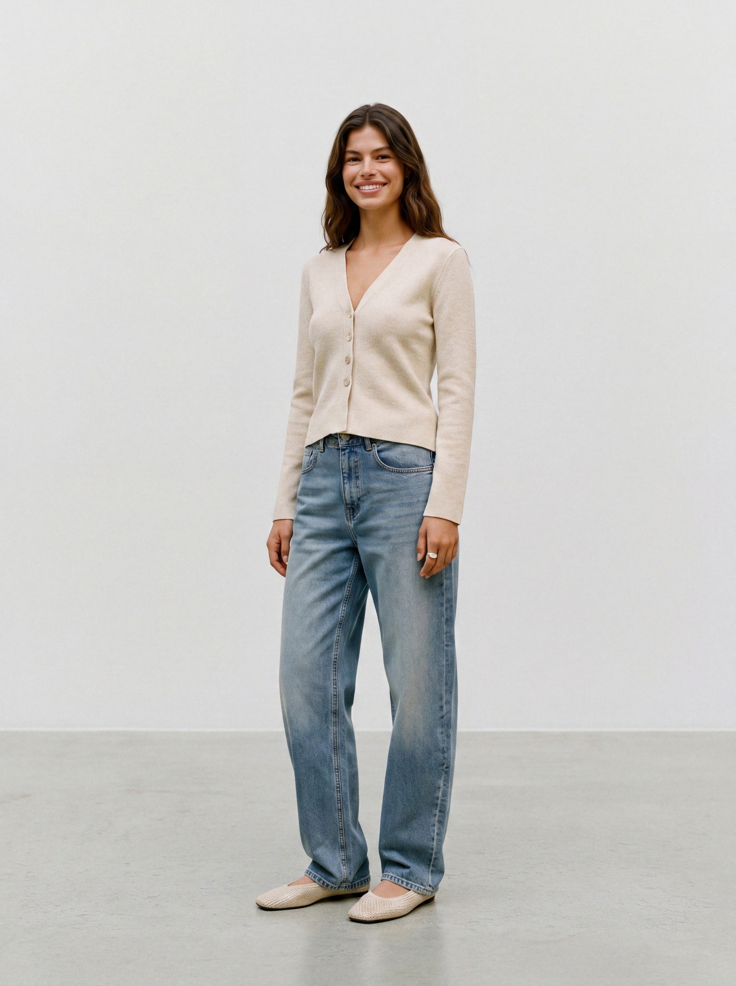 Vero Moda Veste en tricot »VMMILLE LS V-NECK CARDIGAN NOOS« Mélange de matières avec laine