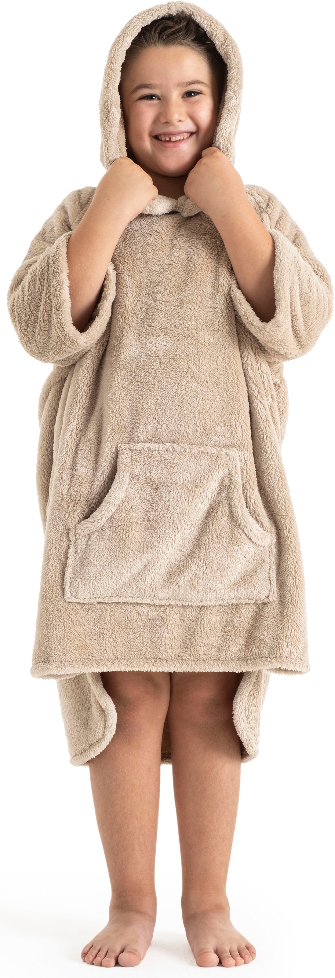 my home Badeponcho »Lillou, für Kinder, ideal für Urlaub oder im Schwimmbad« 1 Stk. tlg., weich und kuschelig, Fleece, plüsch, Surfponcho