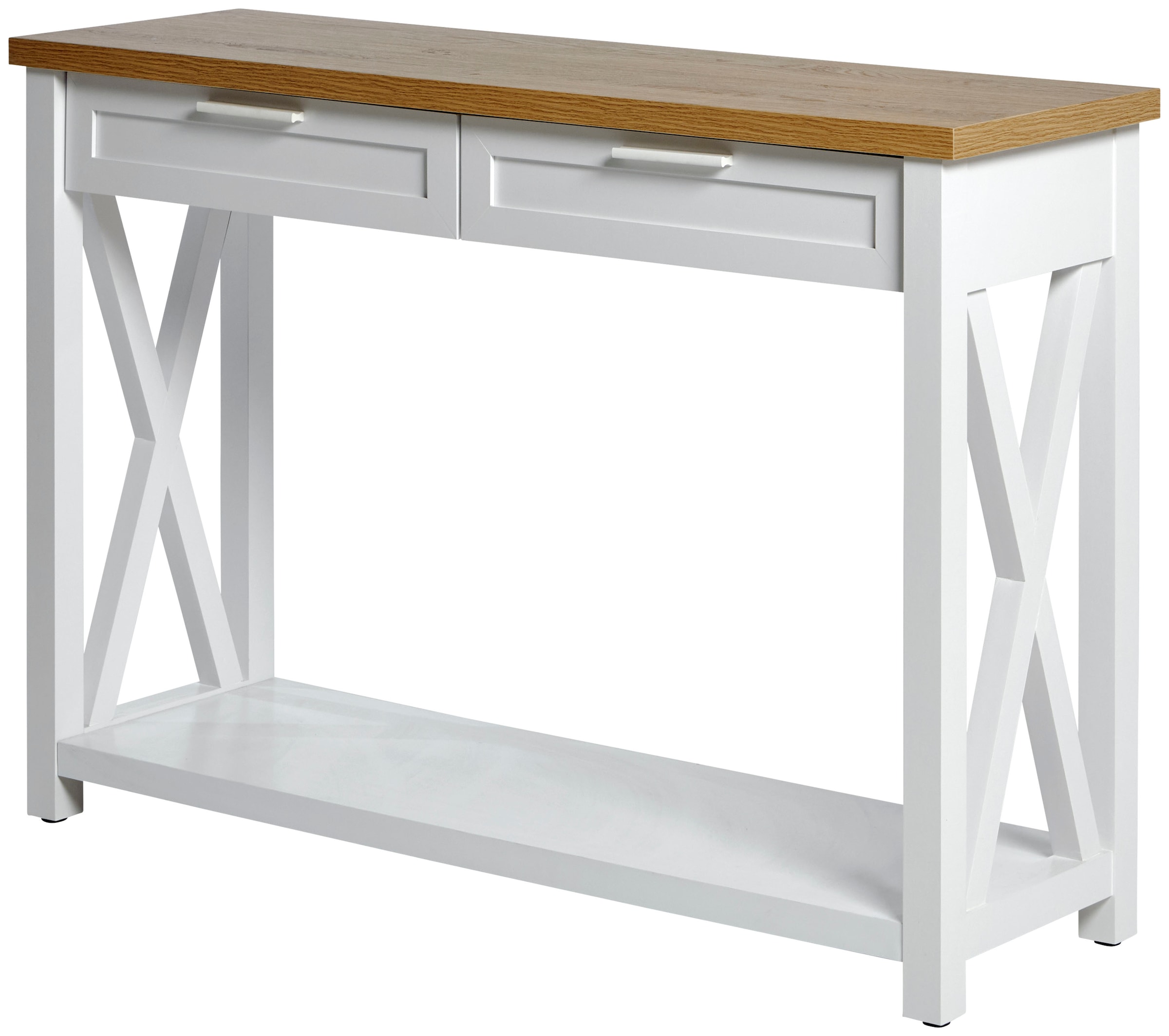 Jahnke Konsolentisch »Chalet« 1 Stk. tlg. Konsolentisch mit 2 Schubladen und Ablage, Landhausstil, X-Design