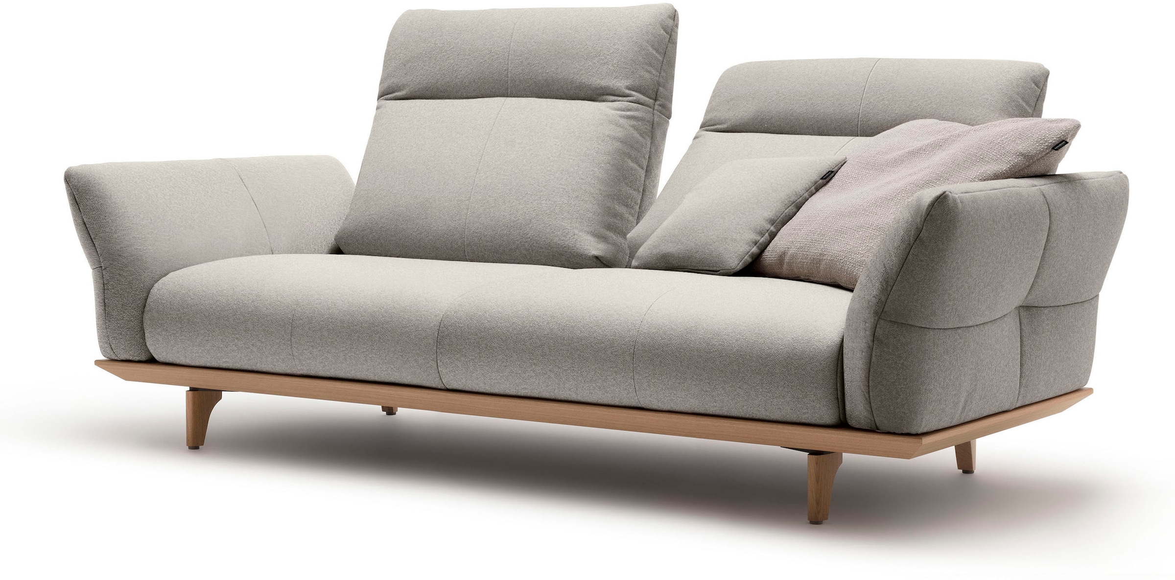 Creation BY ROLF BENZ 3-places »CR.460, Designsofa mit verstellbarer Rückenlehne, extra bequem,« socle en chêne, pieds en chêne naturel, largeur 208 cm