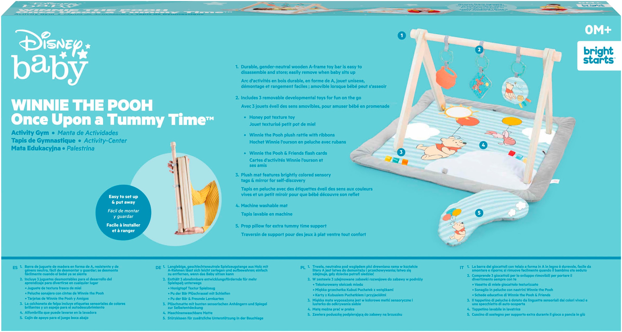Bright Starts Spielbogen »WINNIE THE POOH Once Upon a Tummy Time ™ Activity Gym« mit Plüschmatte und Stützkissen