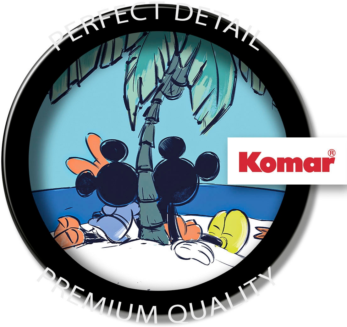 Komar Autocollant mural »selbstklebendes Vlies, Mickey and Minnie Beach Vacation,Gr.125x125 cm« rund und selbstklebend