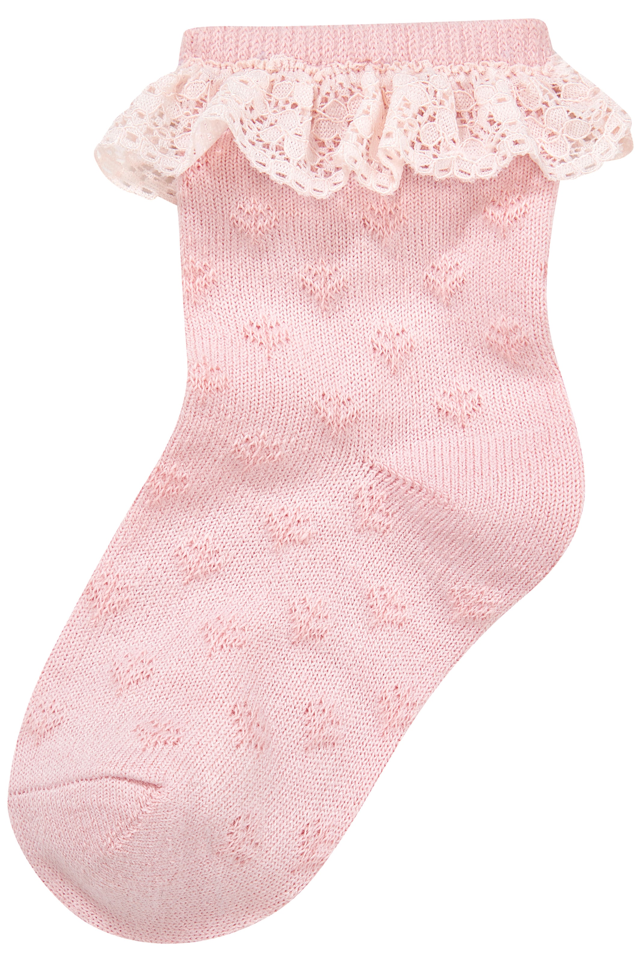 H.I.S Socken »Babysocken Ajour« Packung, 3 Paar tlg. mit feinem Ajour Strickmuster und kleiner Rüsche