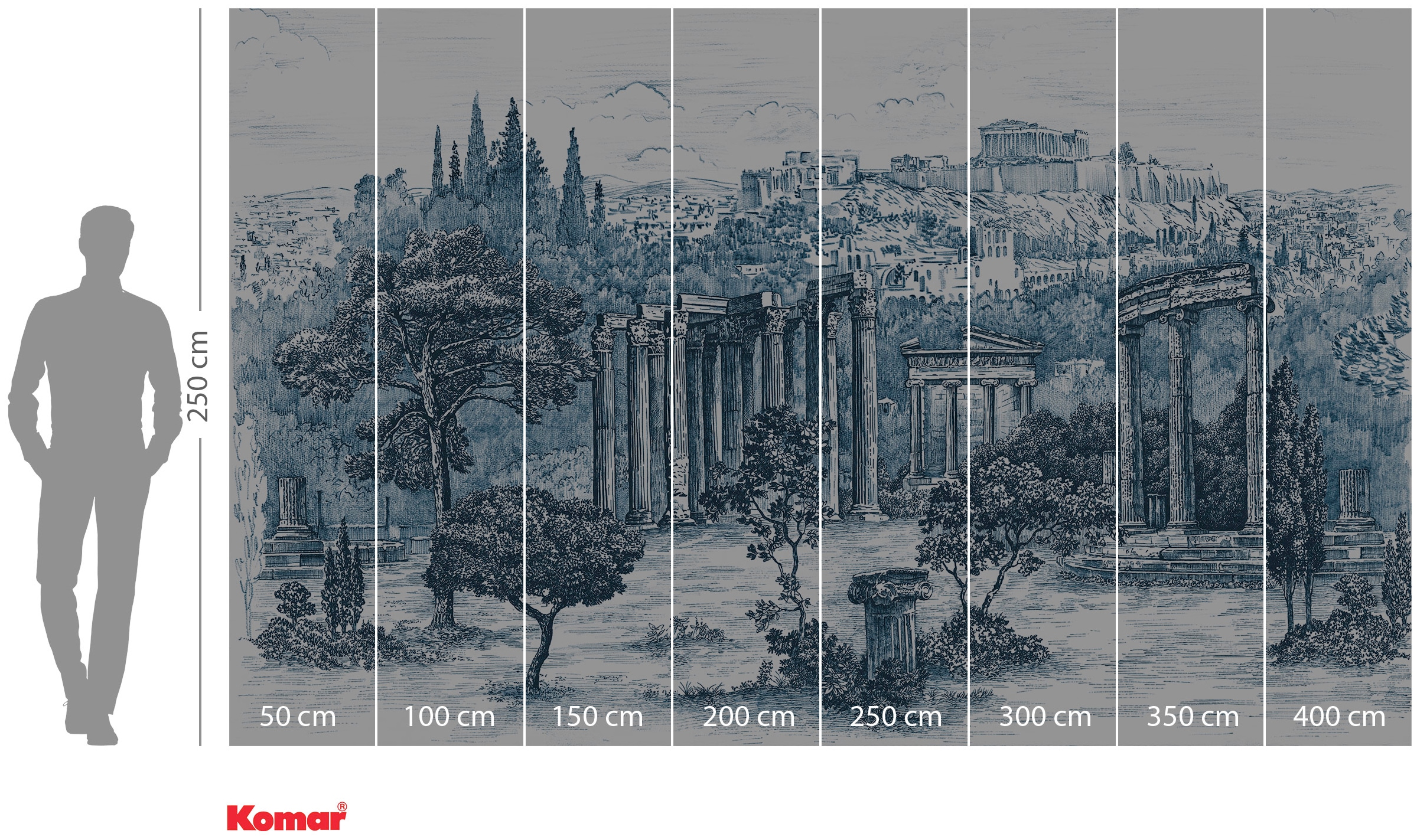 Komar Papier peint intissé »Digitaldruck Vlies -  Ruins - Grösse 400 x 250 cm« imprimé Wohnzimmer, Schlafzimmer