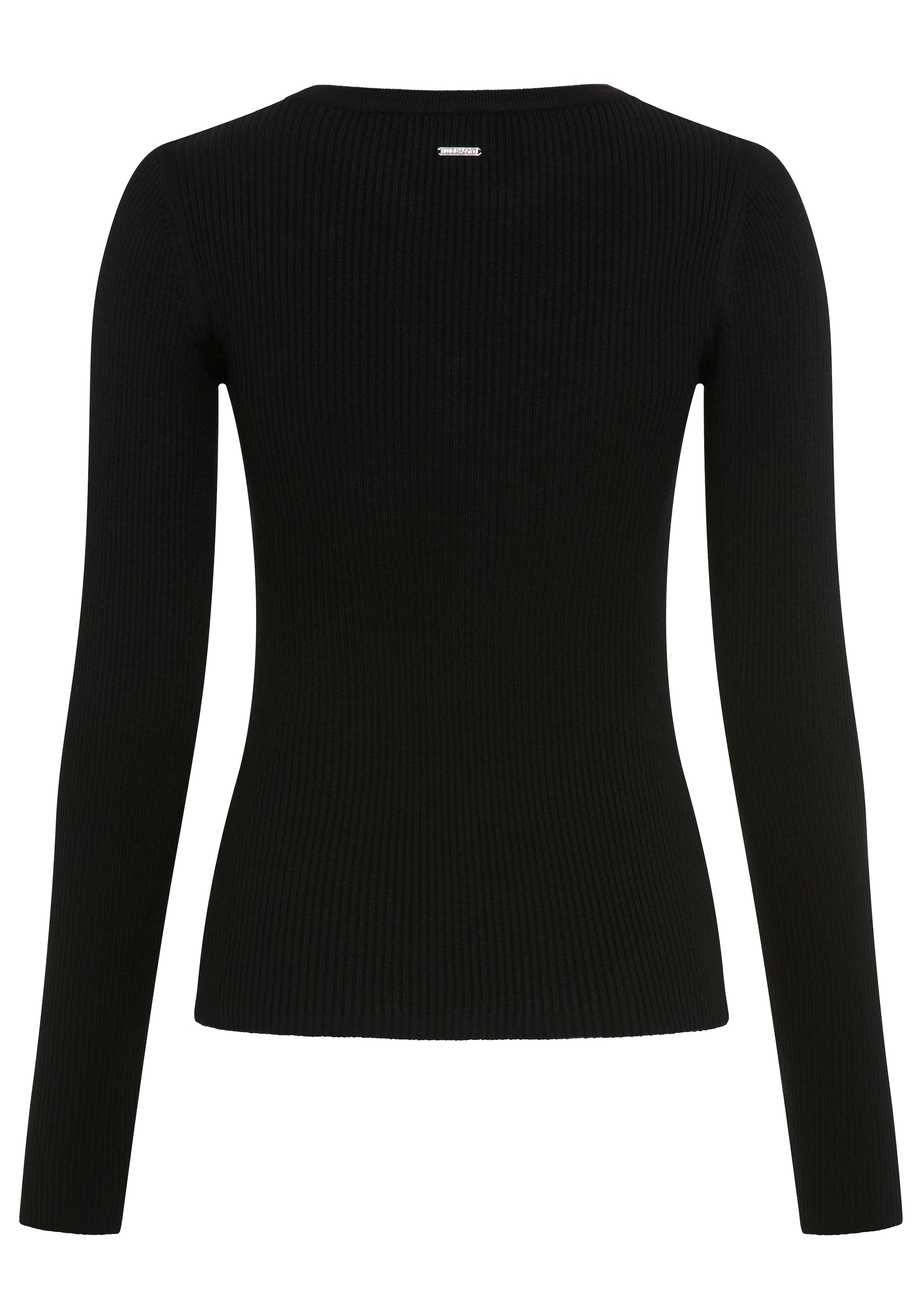 Laura Scott Pull en tricot »mit tiefem V-Ausschnitt« avec détails en perles, en mélange de viscose agréable