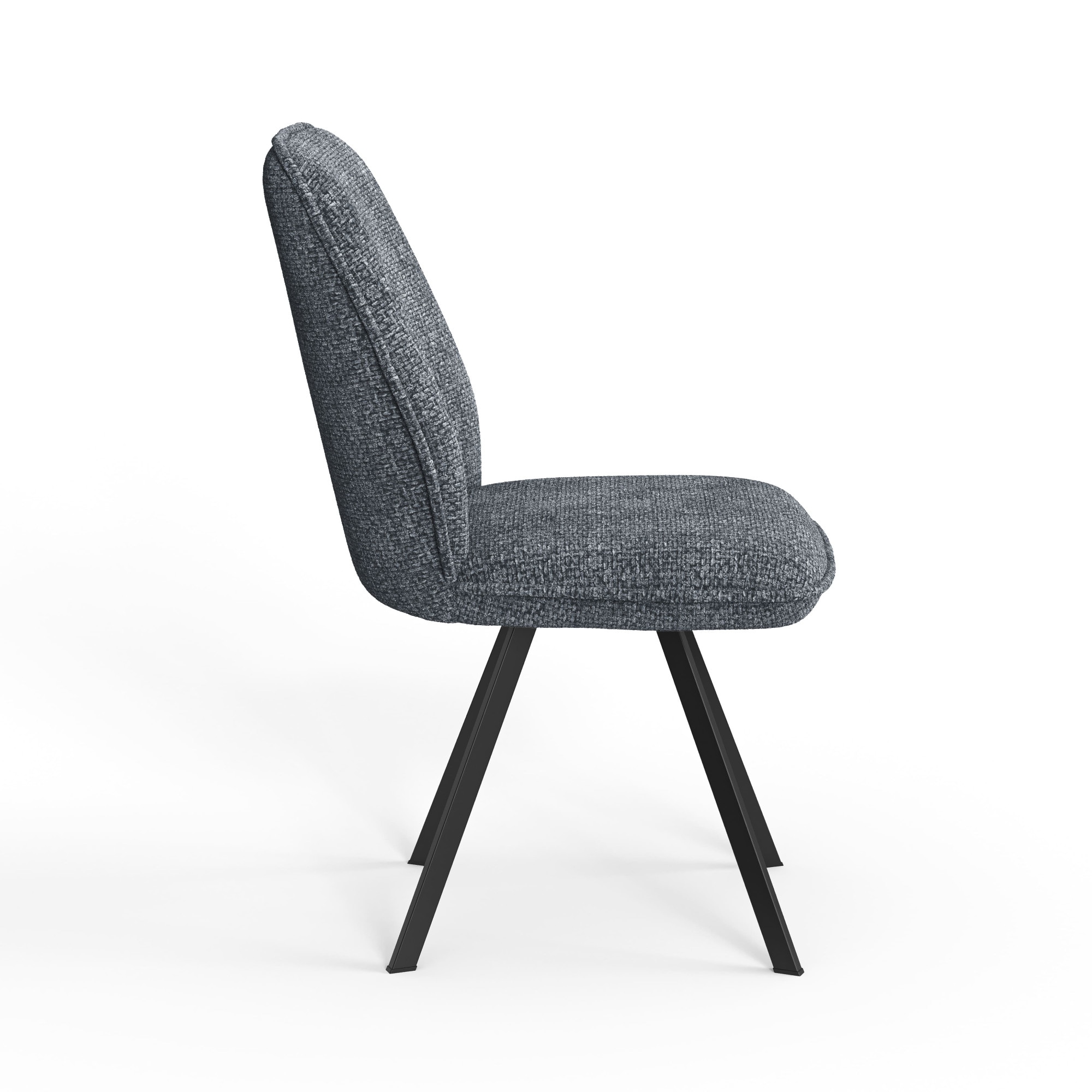 Home affaire Esszimmerstuhl »Mily Essstuhl, Wohnstuhl, Polsterstuhl, 4-Fussstuhl« (Set;Jugendliche) 2 Stk.mit schwarz pulverbeschichteten Metallbeinen, gepolstert, modern