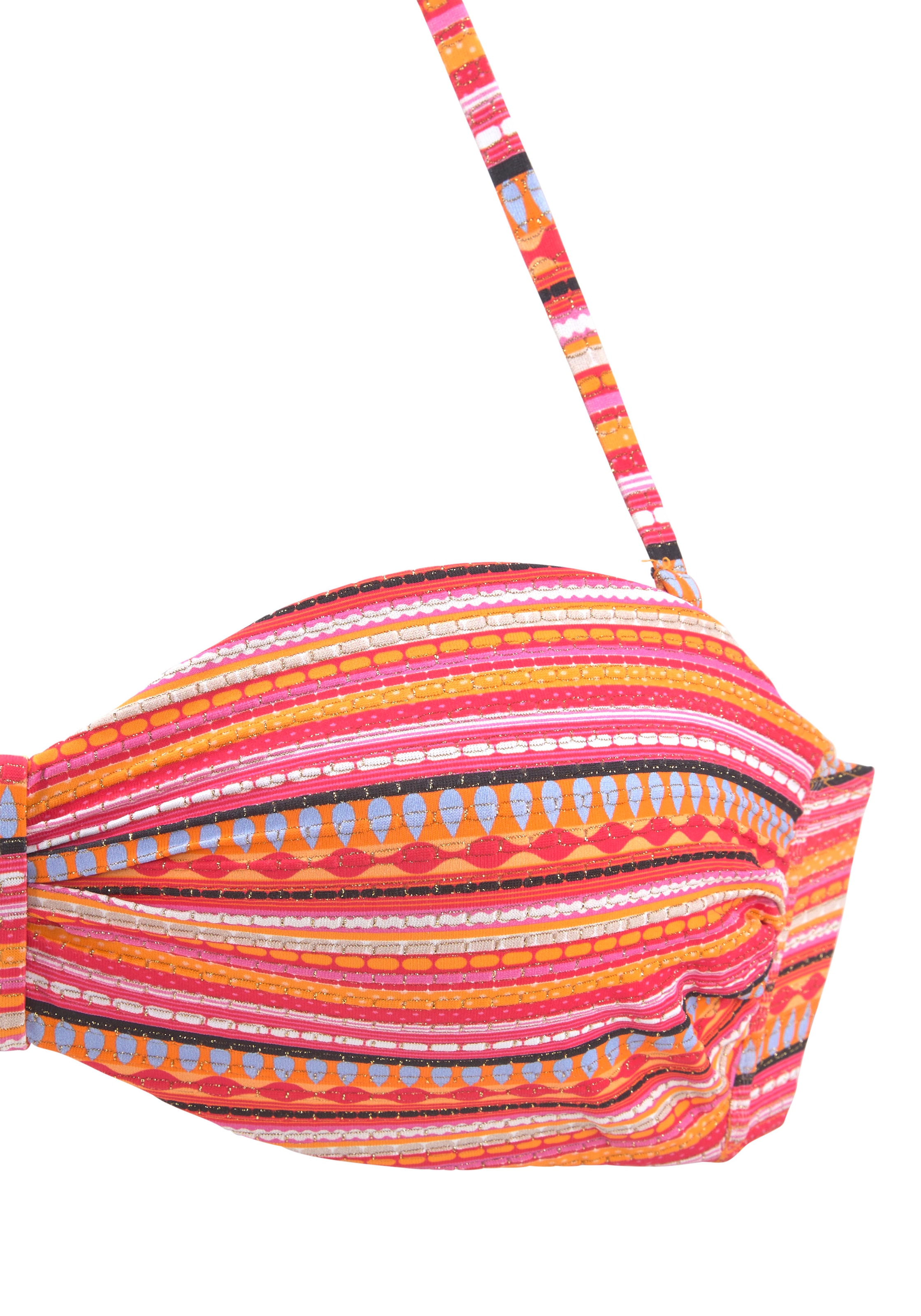 LASCANA Bügel-Bandeau-Bikini mit goldfarbenen Glitzerstreifen