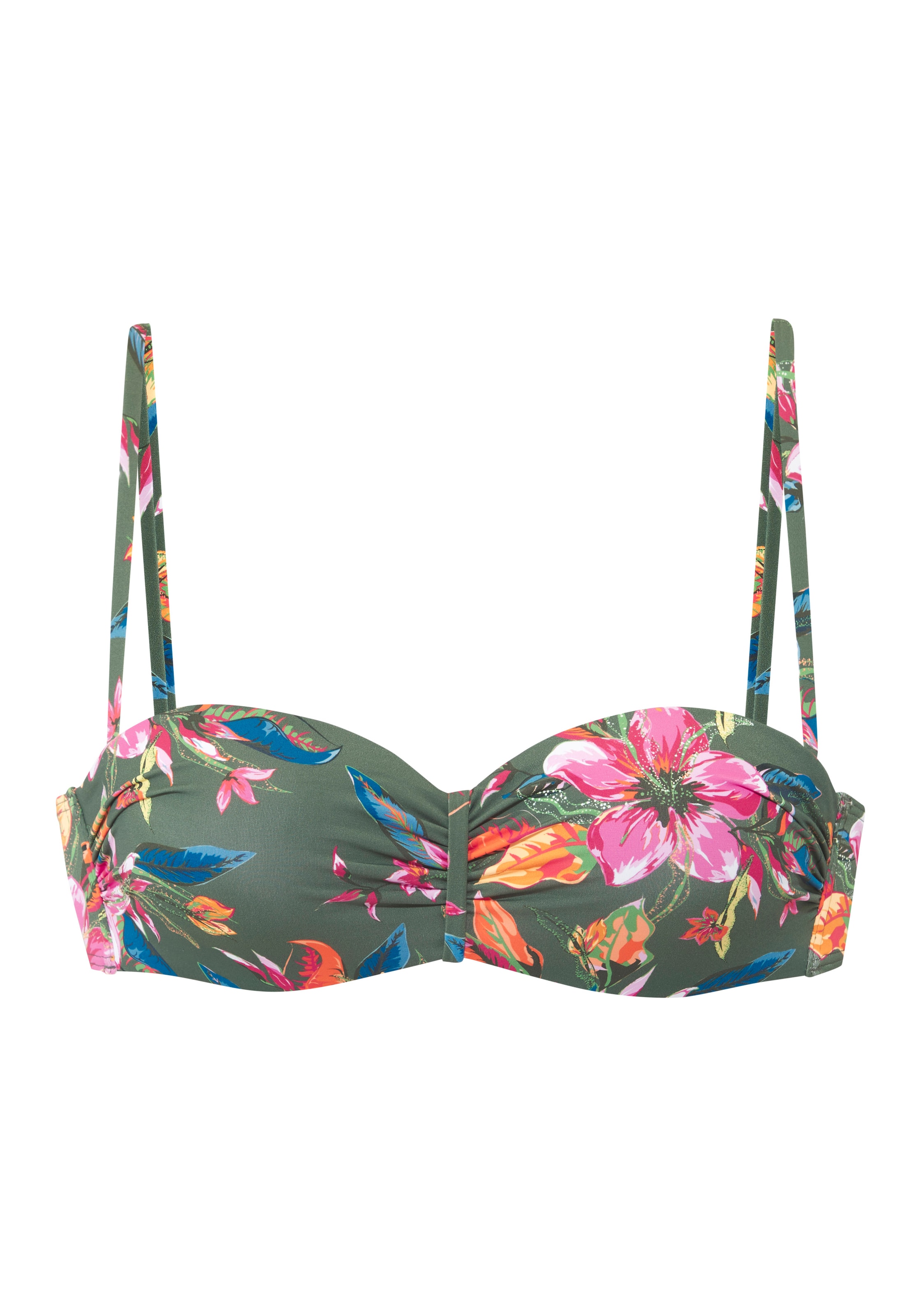 LASCANA Top bikini bandeau à armatures »Malia« mit tropischem Print