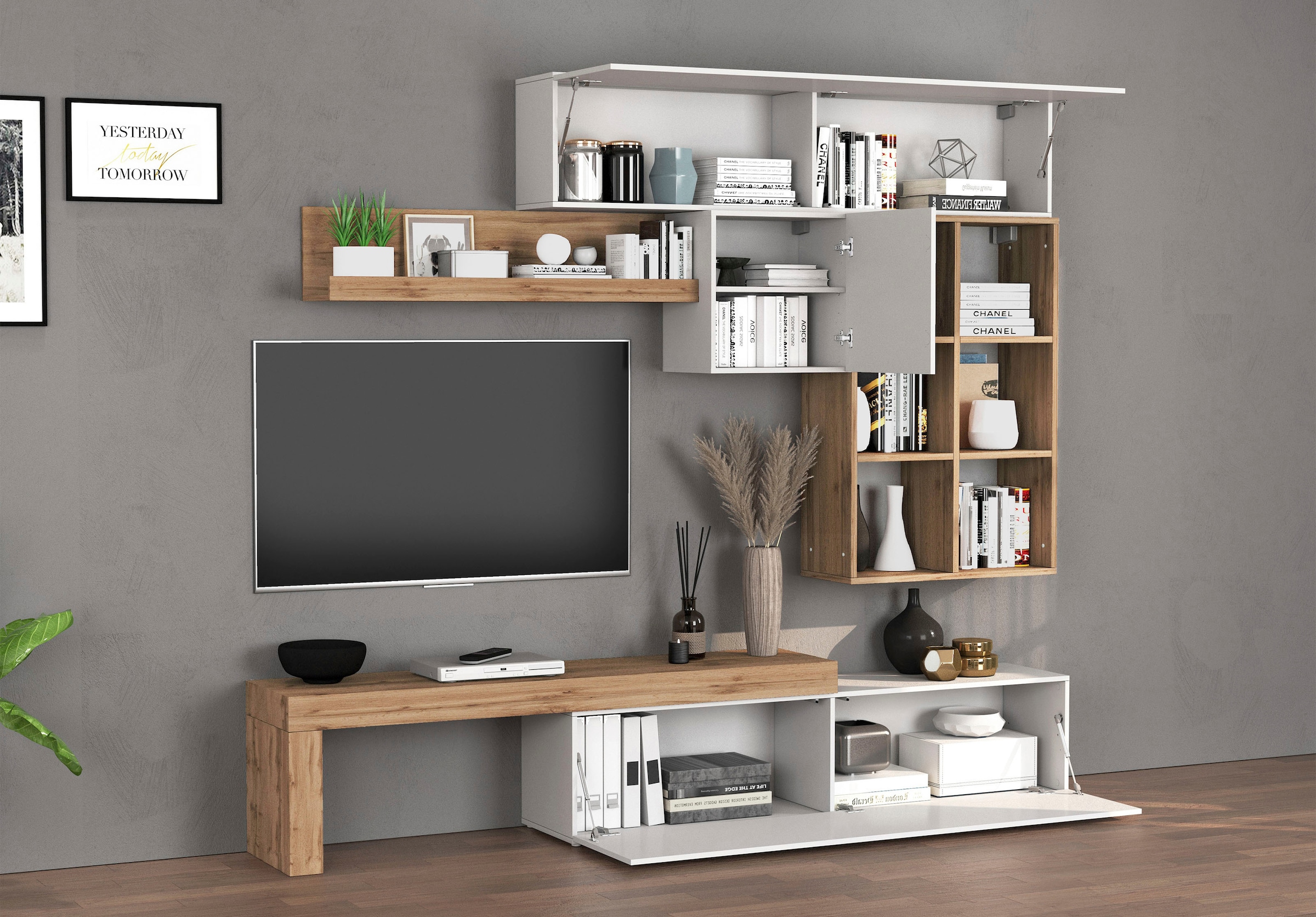 GOODproduct Meuble mural »Chronos Wohnwand, Medienwand, 5-er set« 5 cuis tlg.