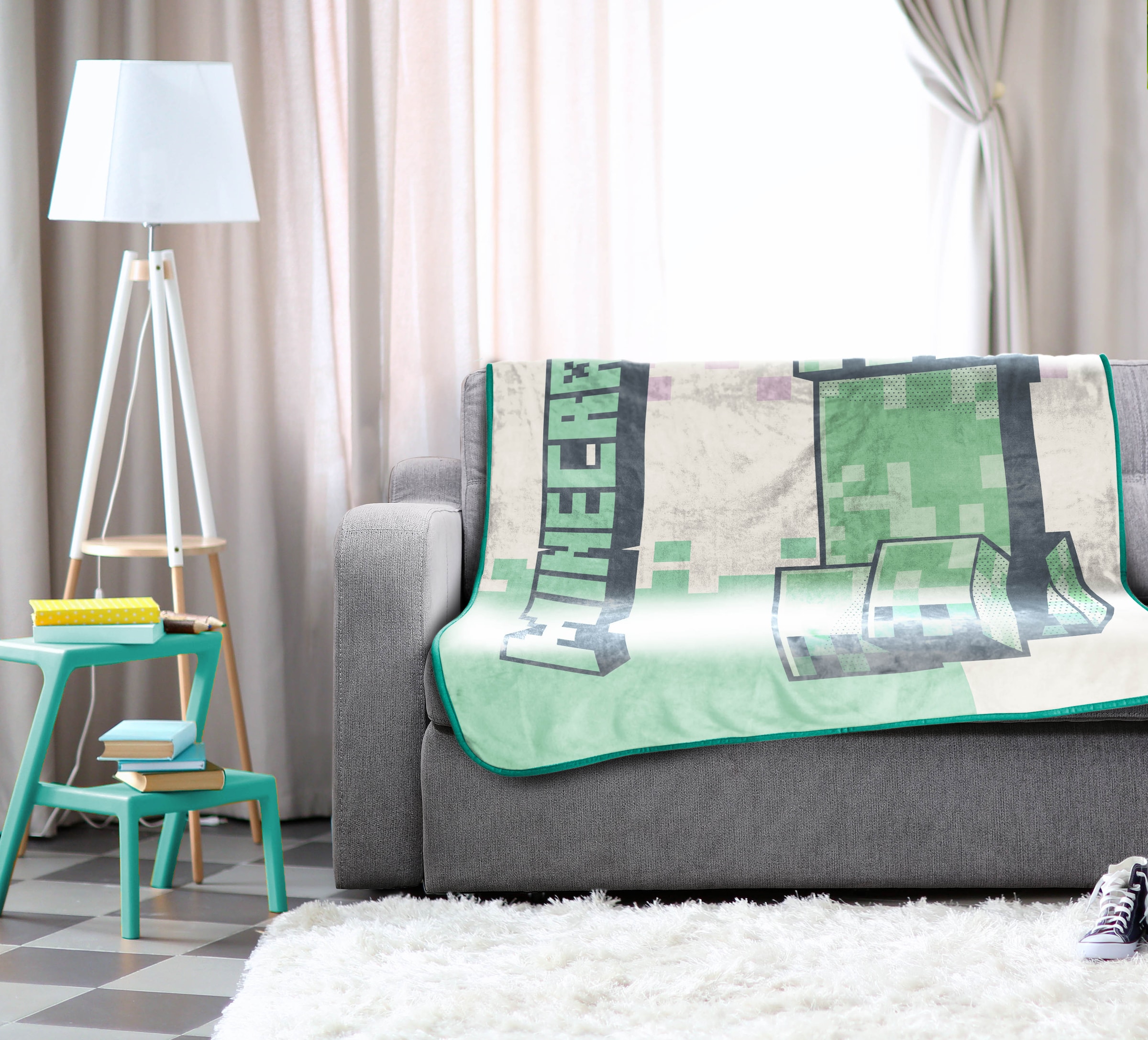 Minecraft Couverture pour enfants »Minecraft Creeper 130 x 150 cm« duveteux