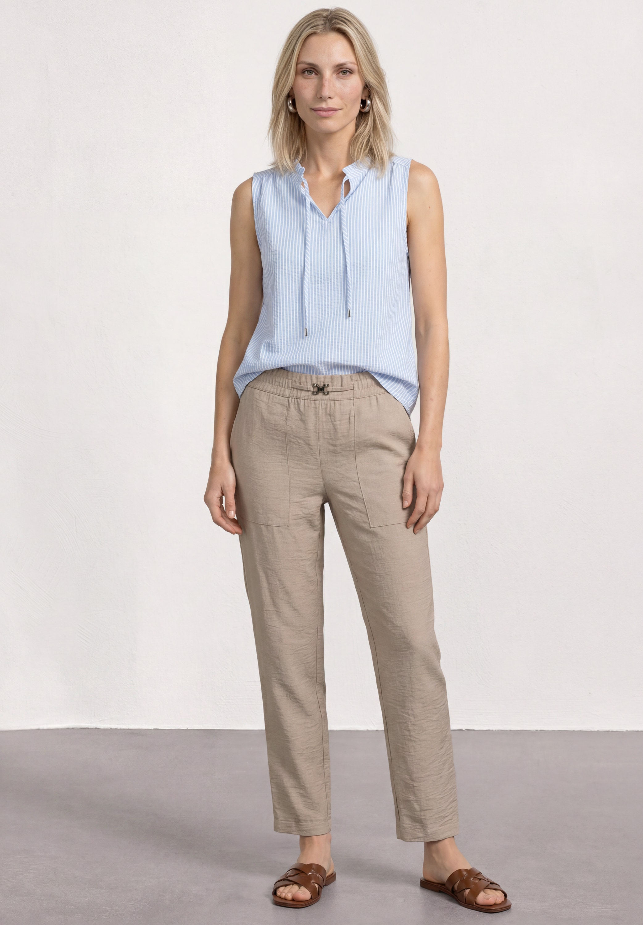 STREET ONE Pantalon en tissu »Style Bonny«  pantalon slim leg en coupe loose avec détail ceinture