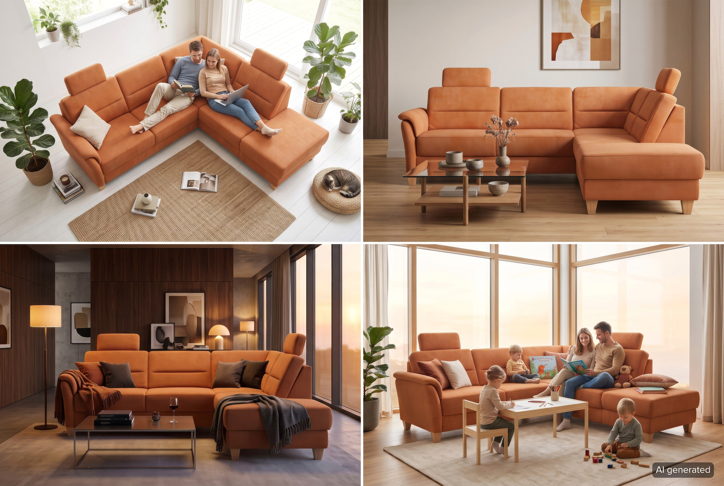 Home affaire Canapé d'angle »Palmera, L-Form, B: 236 cm, Bettfunktion & Bettkasten wählbar« rembourrage à ressorts, hauteur d’assise 48 cm, fabriqué à la main, design élégant