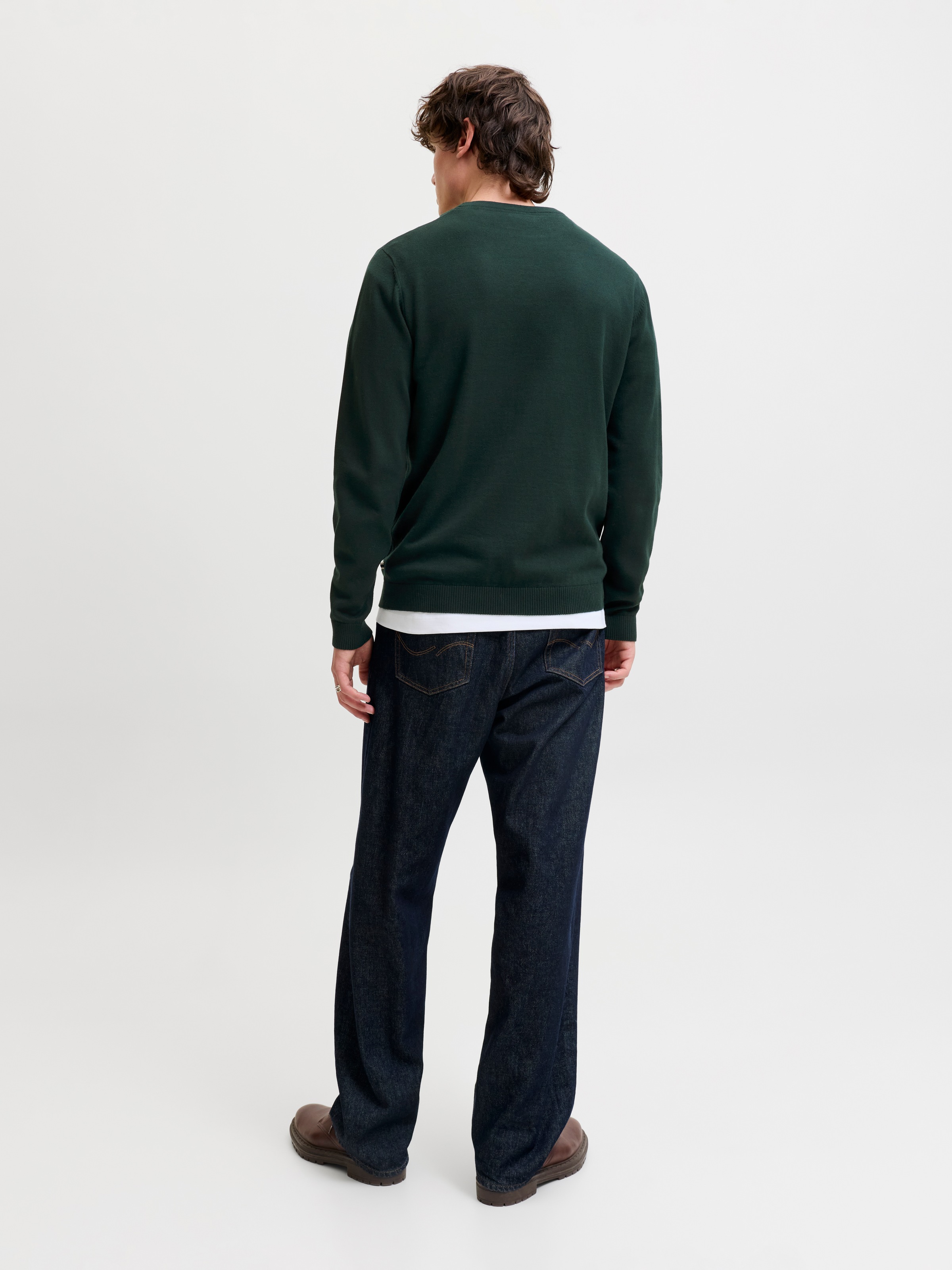 Jack & Jones Rundhalspullover »JJEBASIC KNIT CREW NECK NOOS« Baumwolle, regular fit