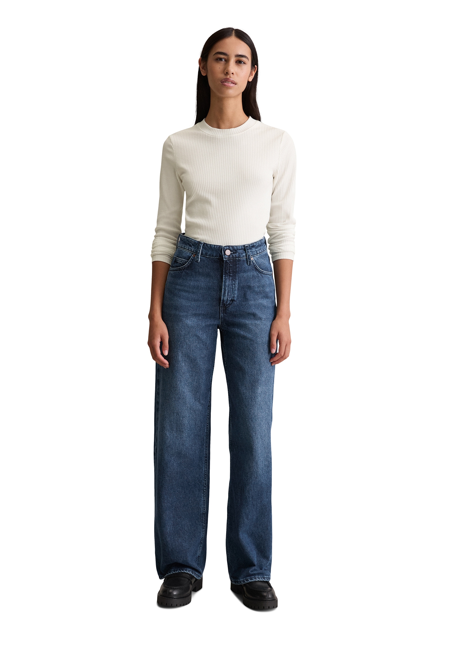 Marc O'Polo DENIM T-shirt à manches longues Rundhalsausschnitt, slim fit, Bio-Baumwolle