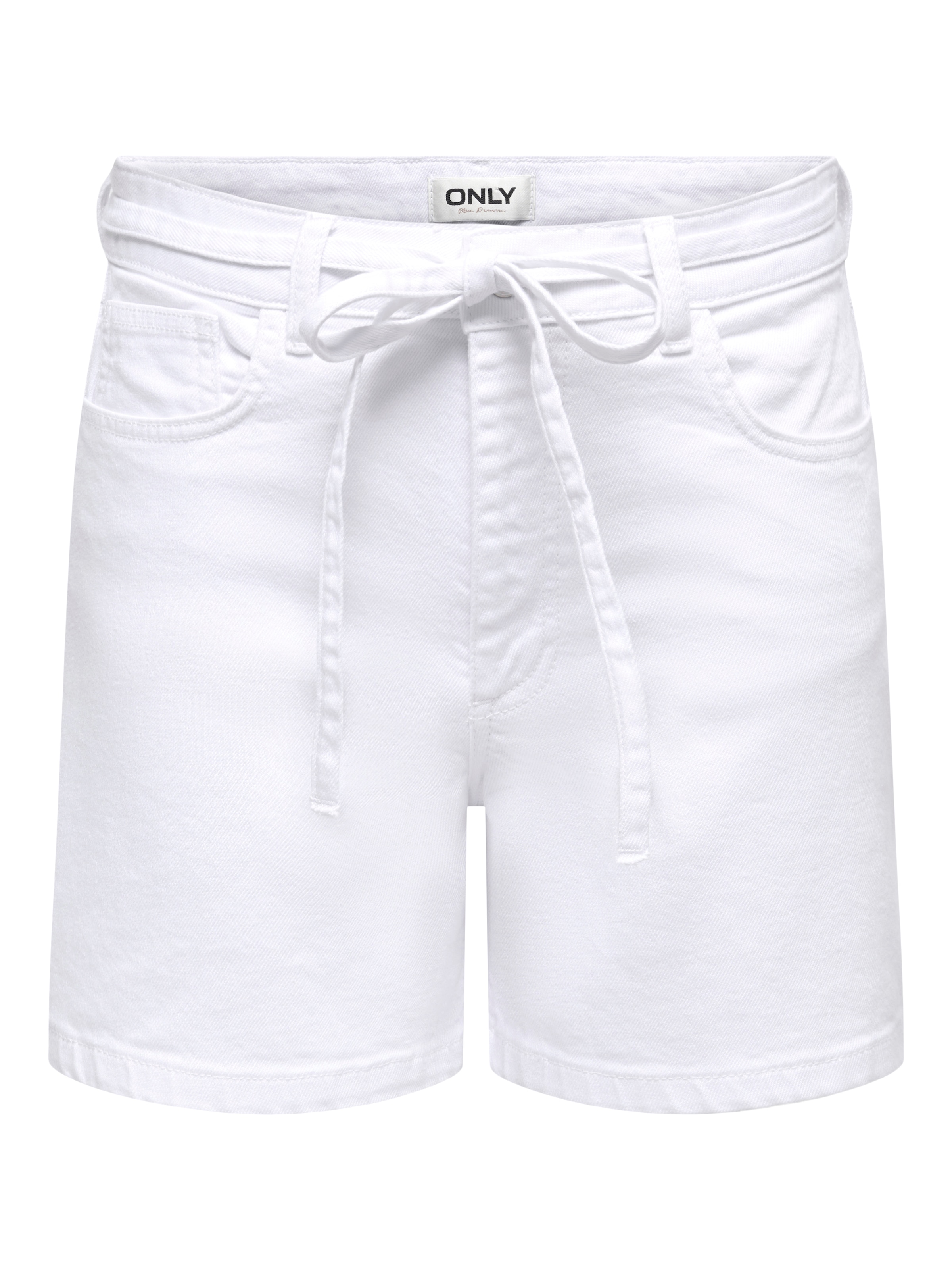 ONLY Short en jean »ONLGIANNA MW BELTED SHORTS AZG DNM NOOS« Mélange de coton, coupe regular, taille régulière