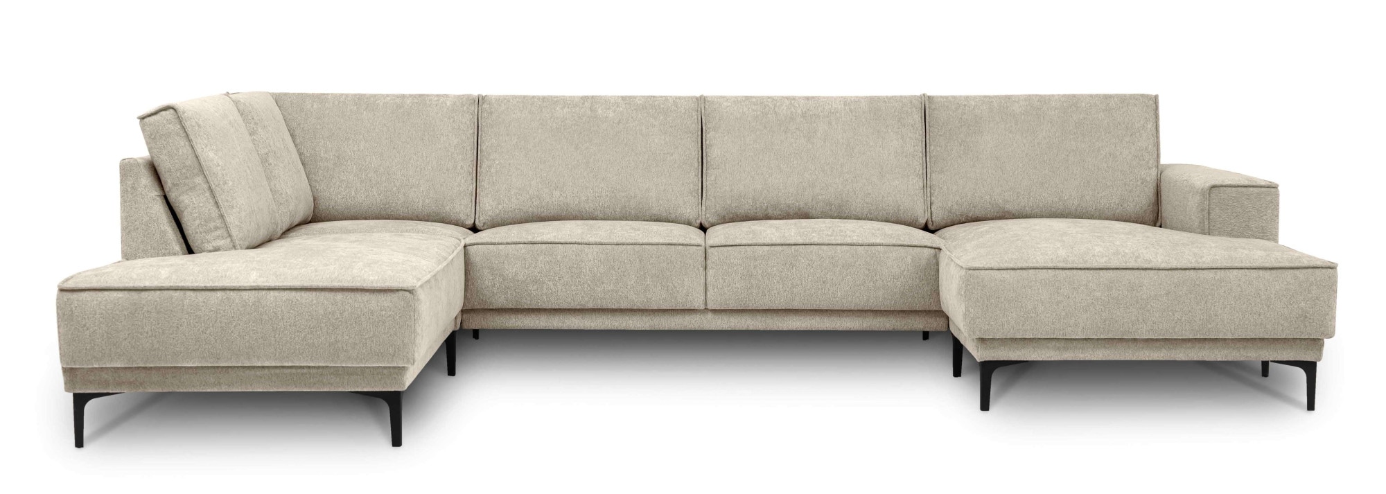 GOODproduct Paysage de salon »OLAND Bouclé U-Form, XXL, B: 345 cm, Skandi-Design« Forme en U, 345 cm, suspension à ressorts ondulés, design scandinave, pieds en métal