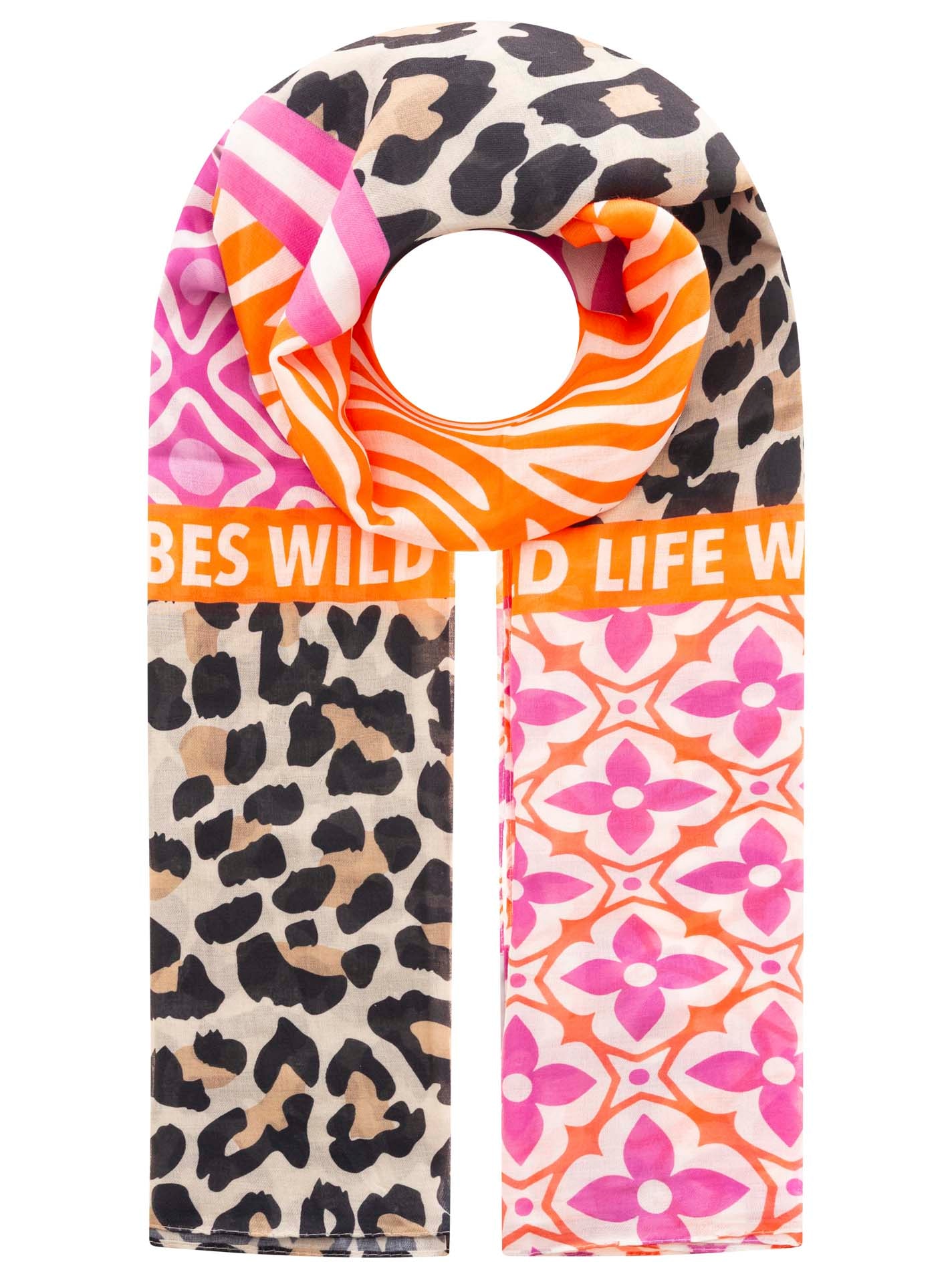 Zwillingsherz Écharpe »"Zitronen Mosaik "« farbenfrohes Muster mit Zitronen, Schriftzug